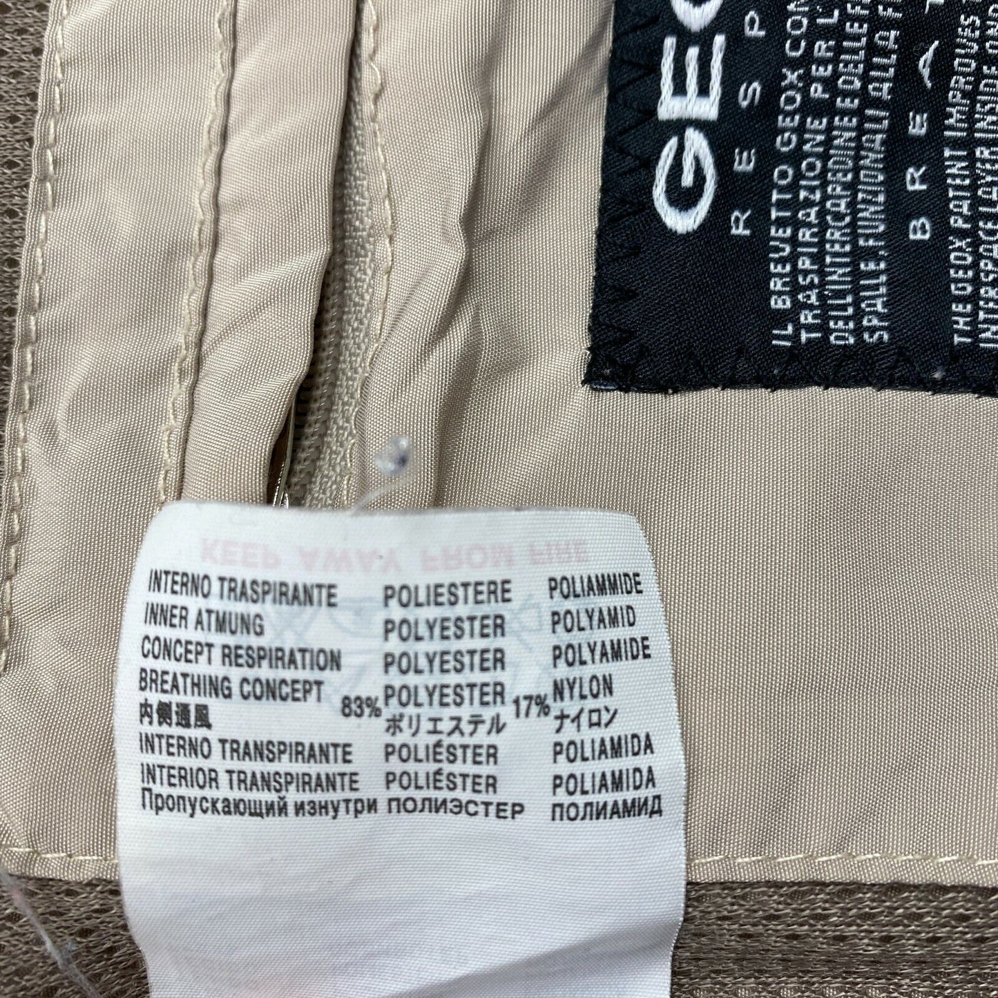 GEOX RESPIRA Beige Jacket Size IT 50 UK 16 US 14