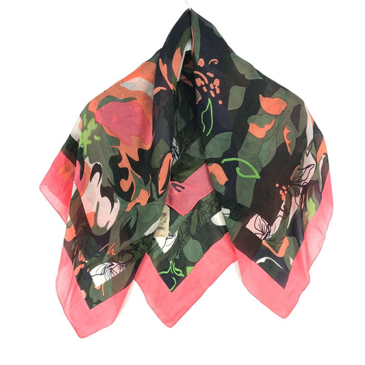 CAMEL ACTIVE Coloured Floral Print 100% Silk Scarf Shawl