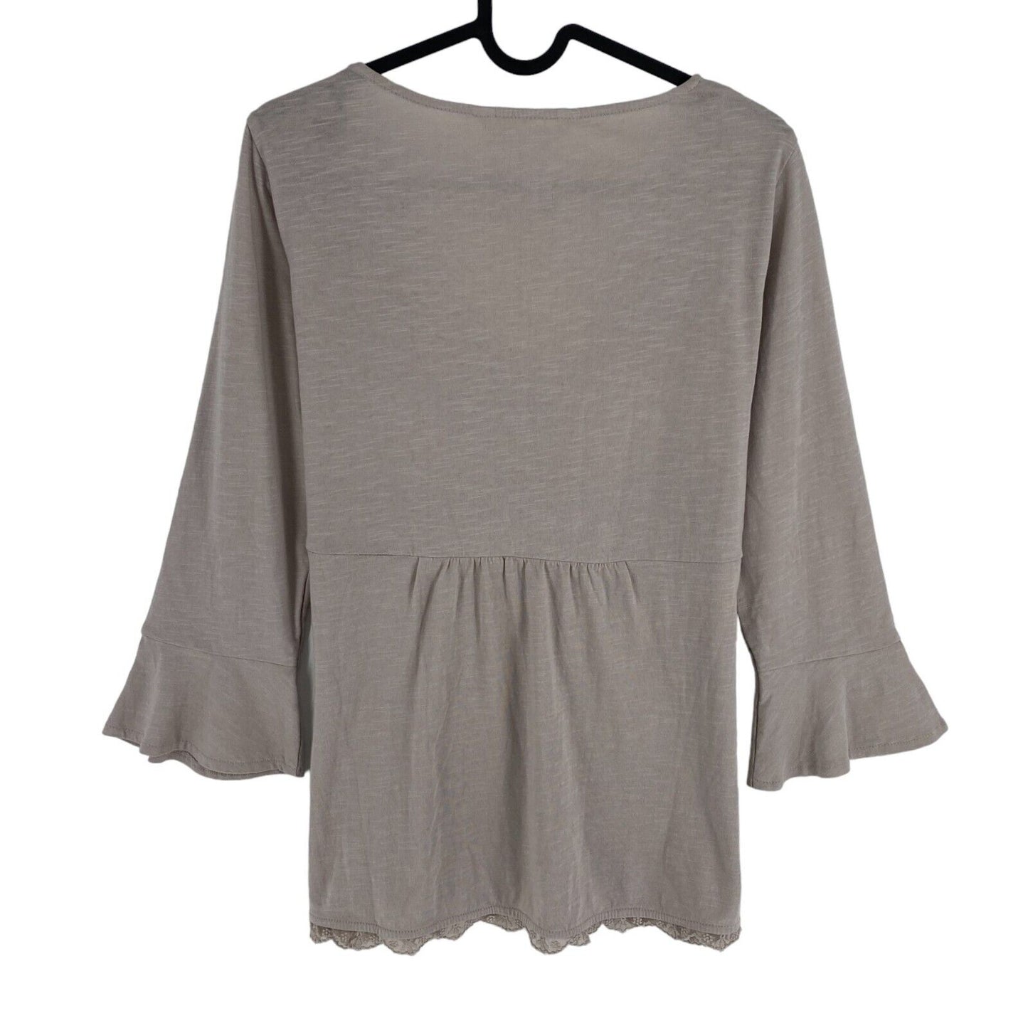 ODD MOLLY Bluse mit V-Ausschnitt und Spitzenbesatz, Grau, Größe 0/XS