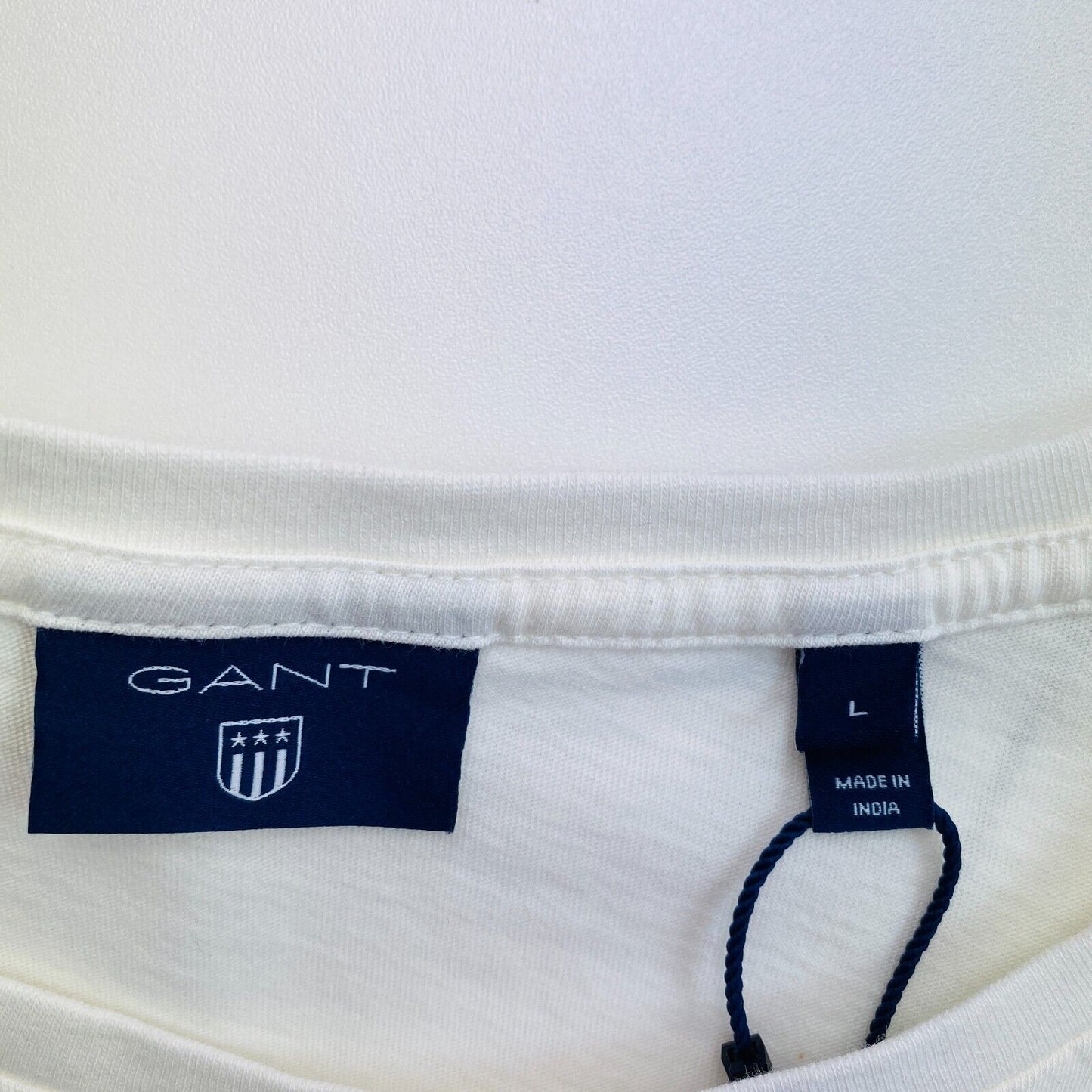 GANT White Graphic Crew Neck T-Shirt Size L