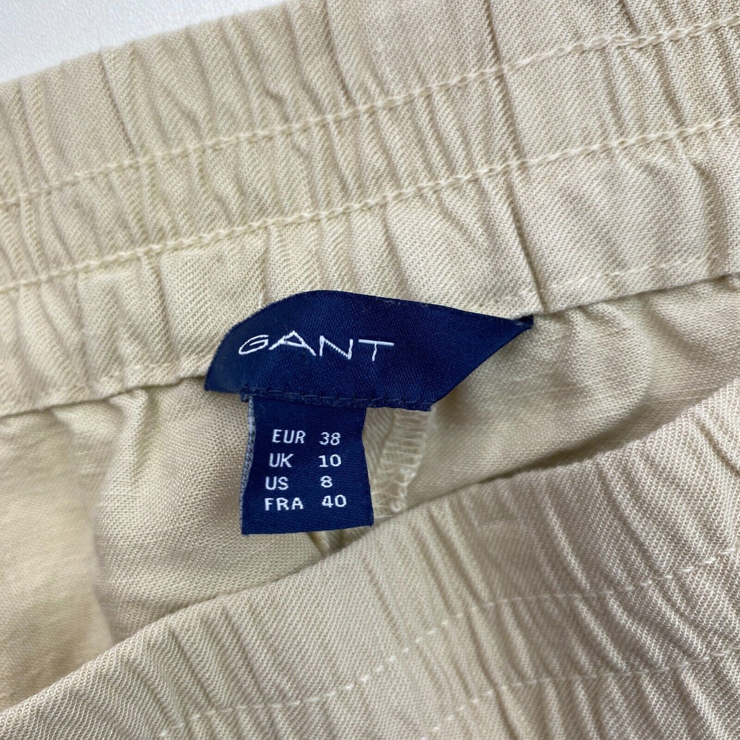 GANT Beige Leinen Viskose Schlupfhose Hose Größe EU 38 UK 10 US 8