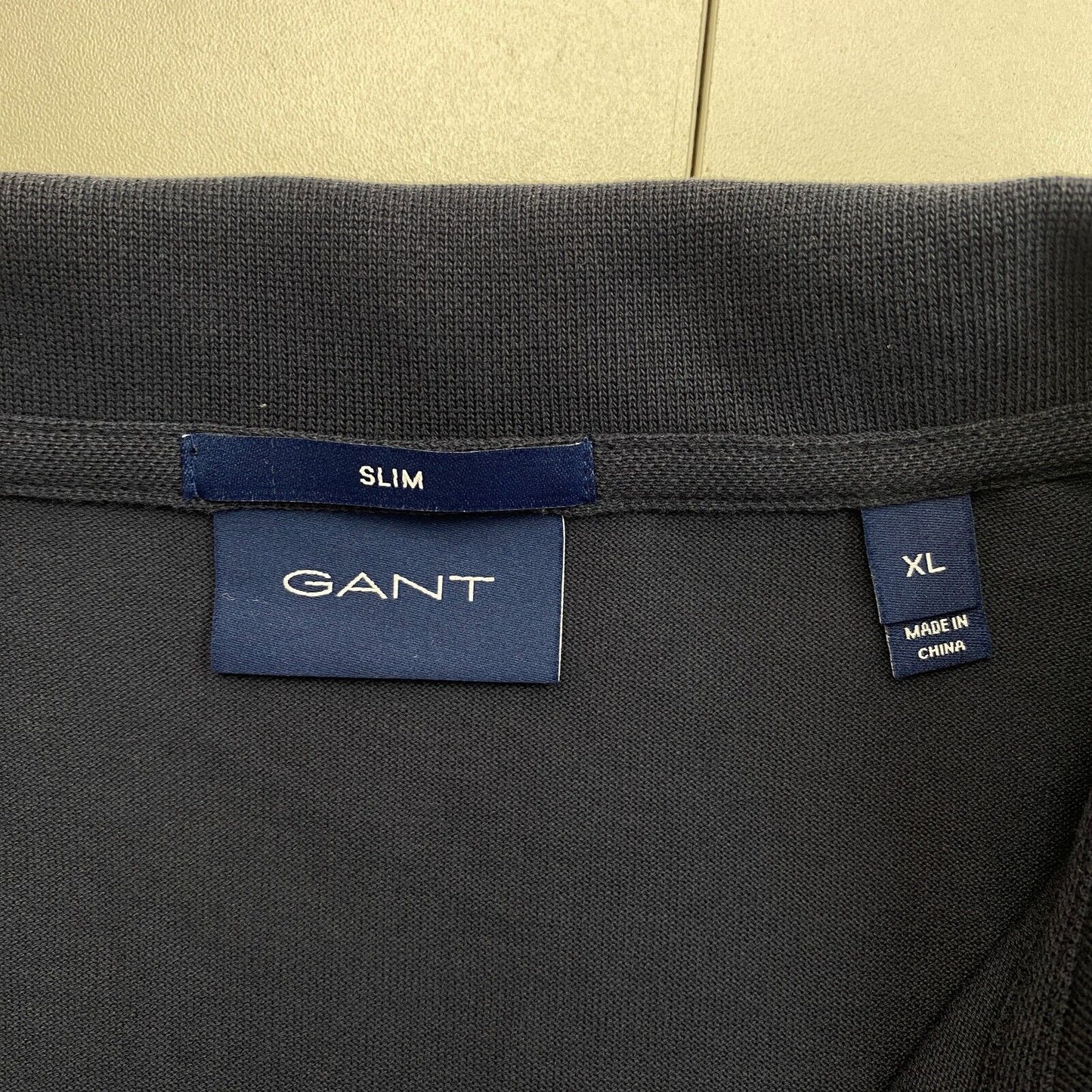 GANT Men Navy Blue Original Slim Fit Pique Short Sleeve Polo Shirt Size XL