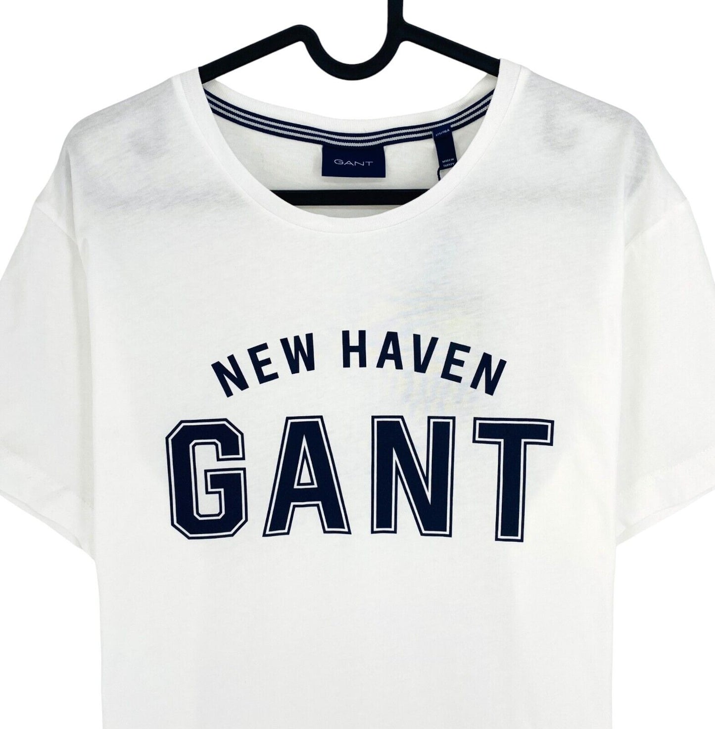 GANT Men White Logo Crew Neck Short Sleeve T Shirt Size L