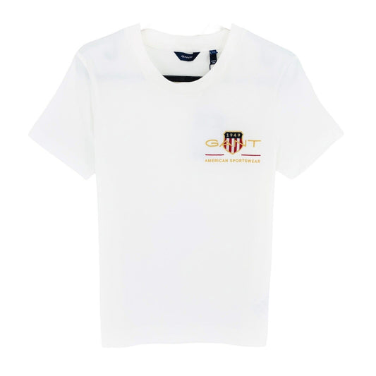 GANT T-shirt à col rond blanc Archive Shield taille XS