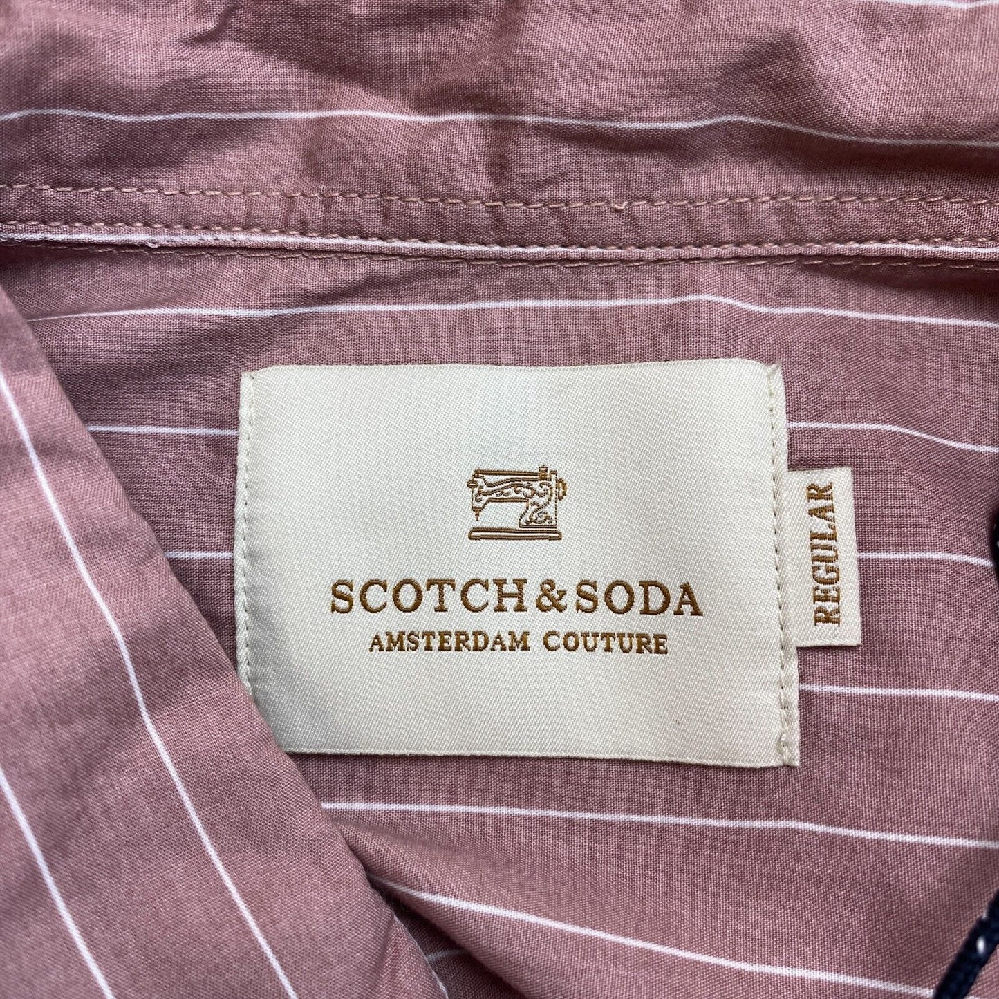 SCOTCH & SODA Dark Pink Striped Regular Fit Shirt Size S L