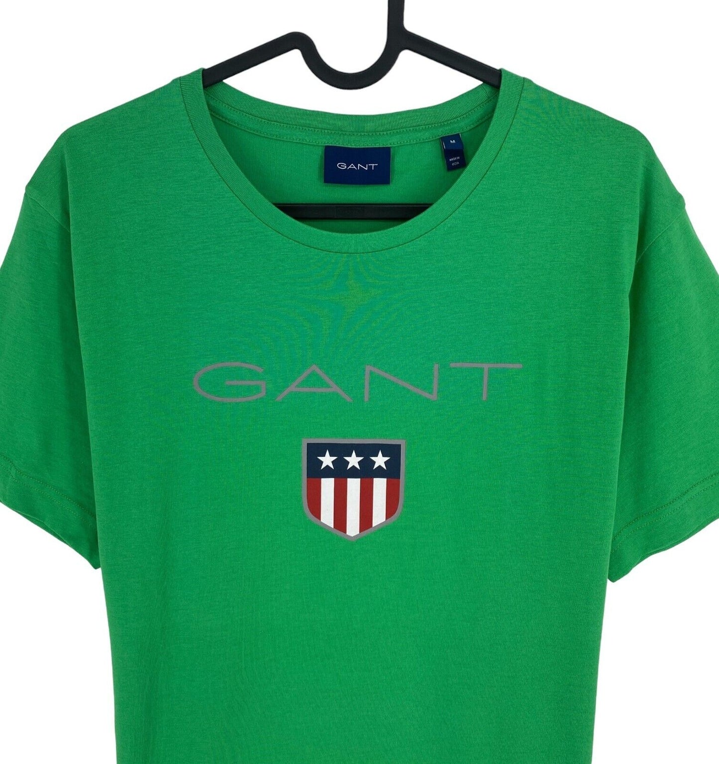 GANT Men Green Retro Shield Crew Neck Short Sleeves T Shirt Size M