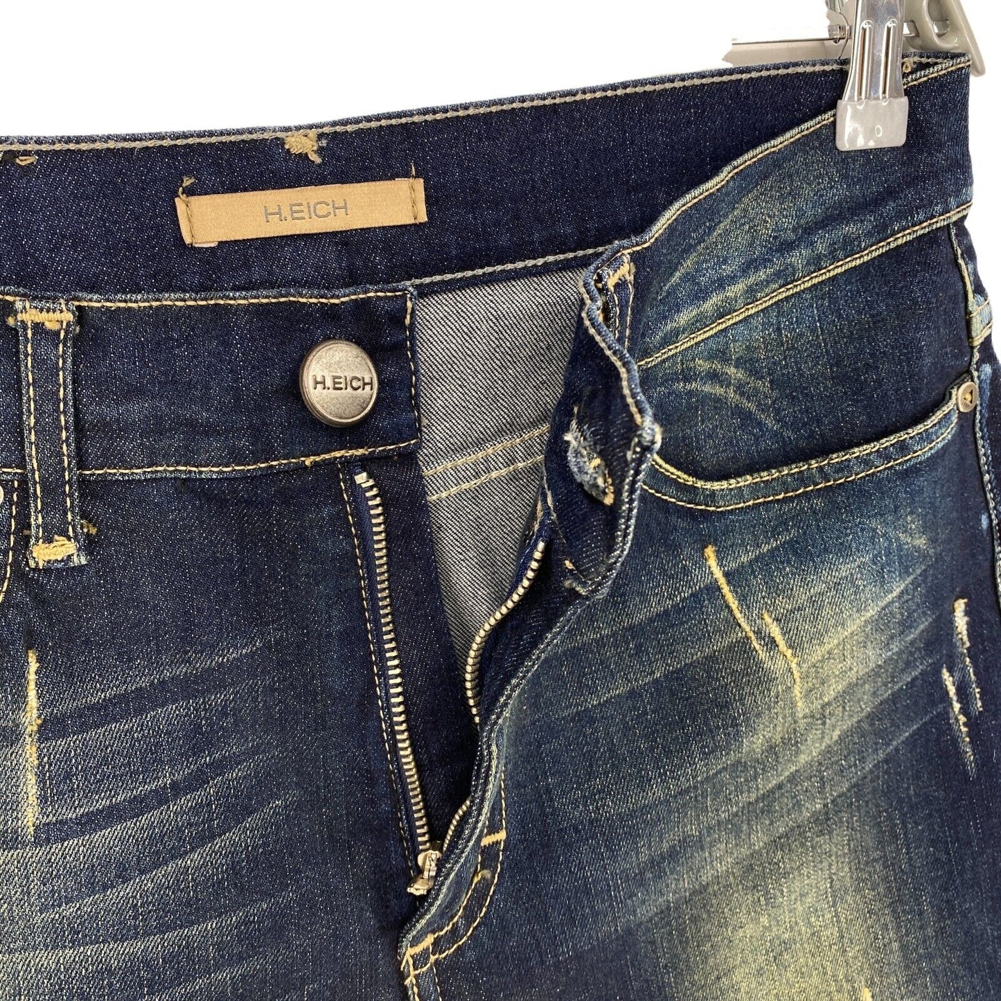 Prix ​​conseillé 106 € H.EICH Bermuda en denim mélangé de coton bleu marine Taille 29 W29