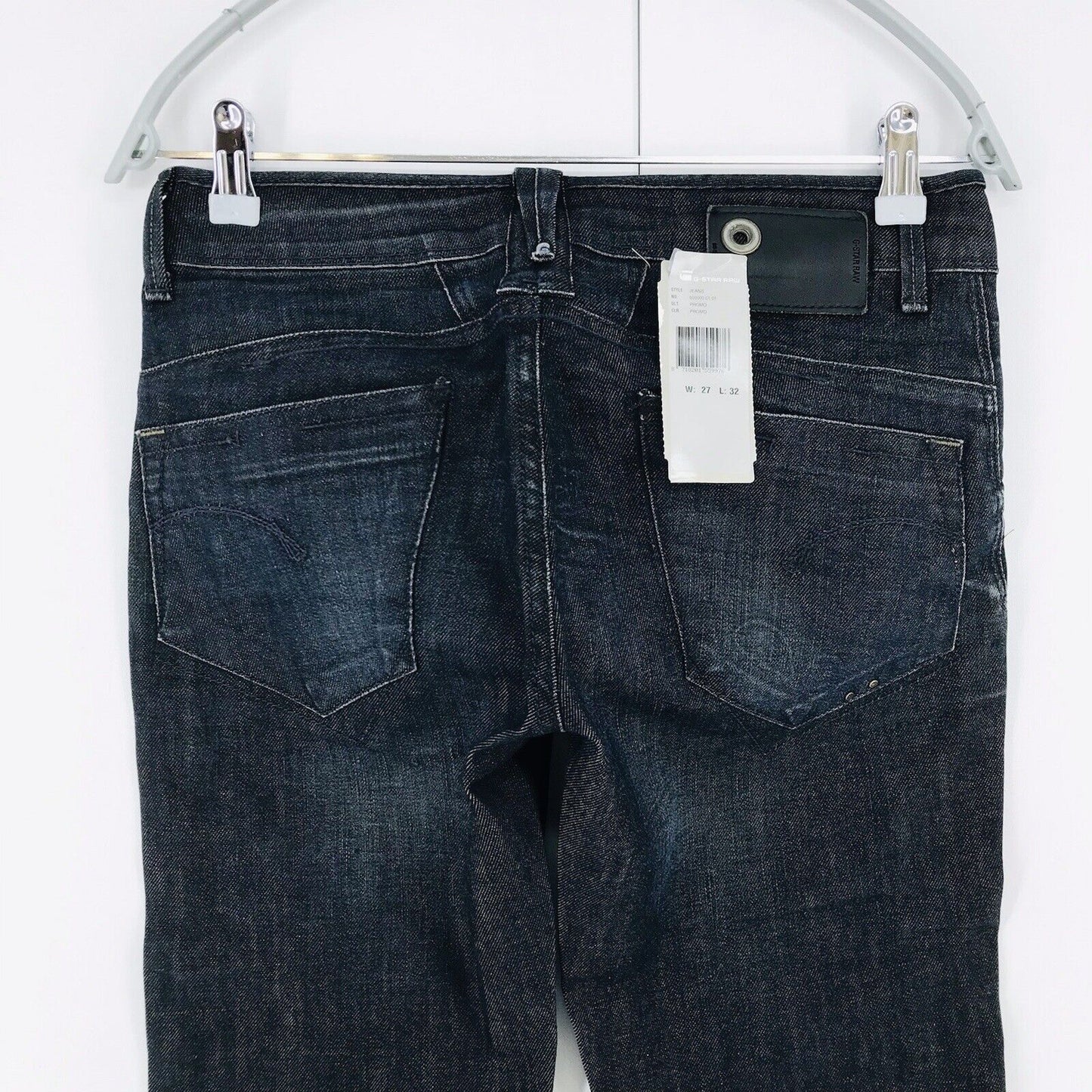 G-STAR RAW JAXON Femme Jean Skinny Bleu Foncé W27 L32 Fabriqué En Italie