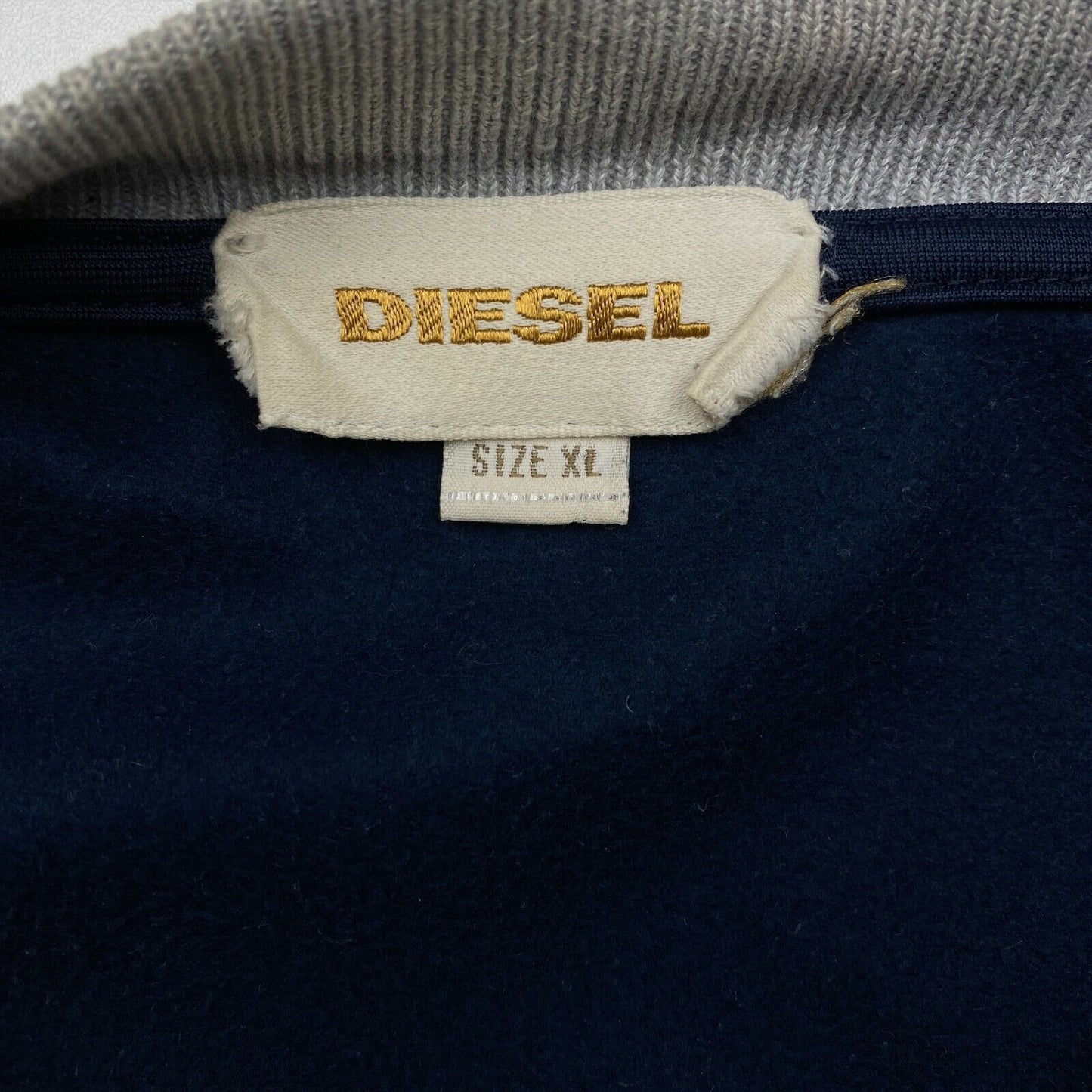 DIESEL Navy Blue 100% Cotton Jacket Size XL