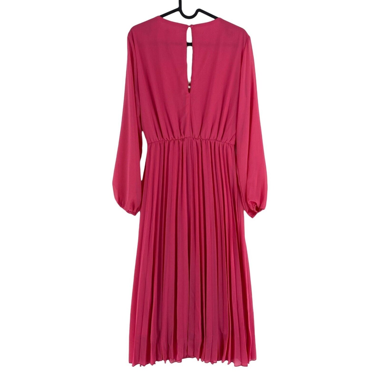 Sisters Point Women Pink Flared Long Sleeves V Neck Dress Size S