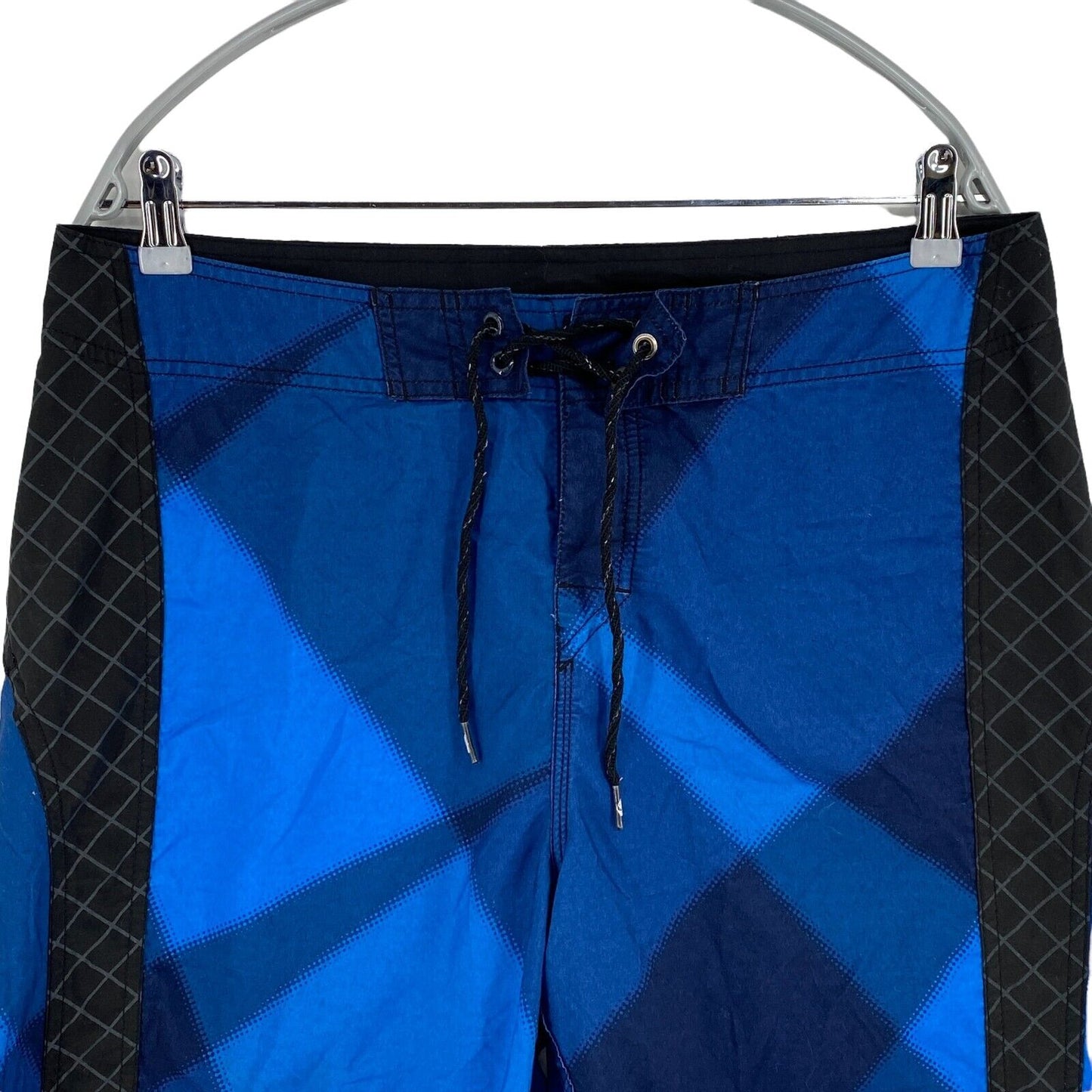 QUIKSILVER Geometric Navy Blue Black Swimwear Swimming Trunks Shorts Size L