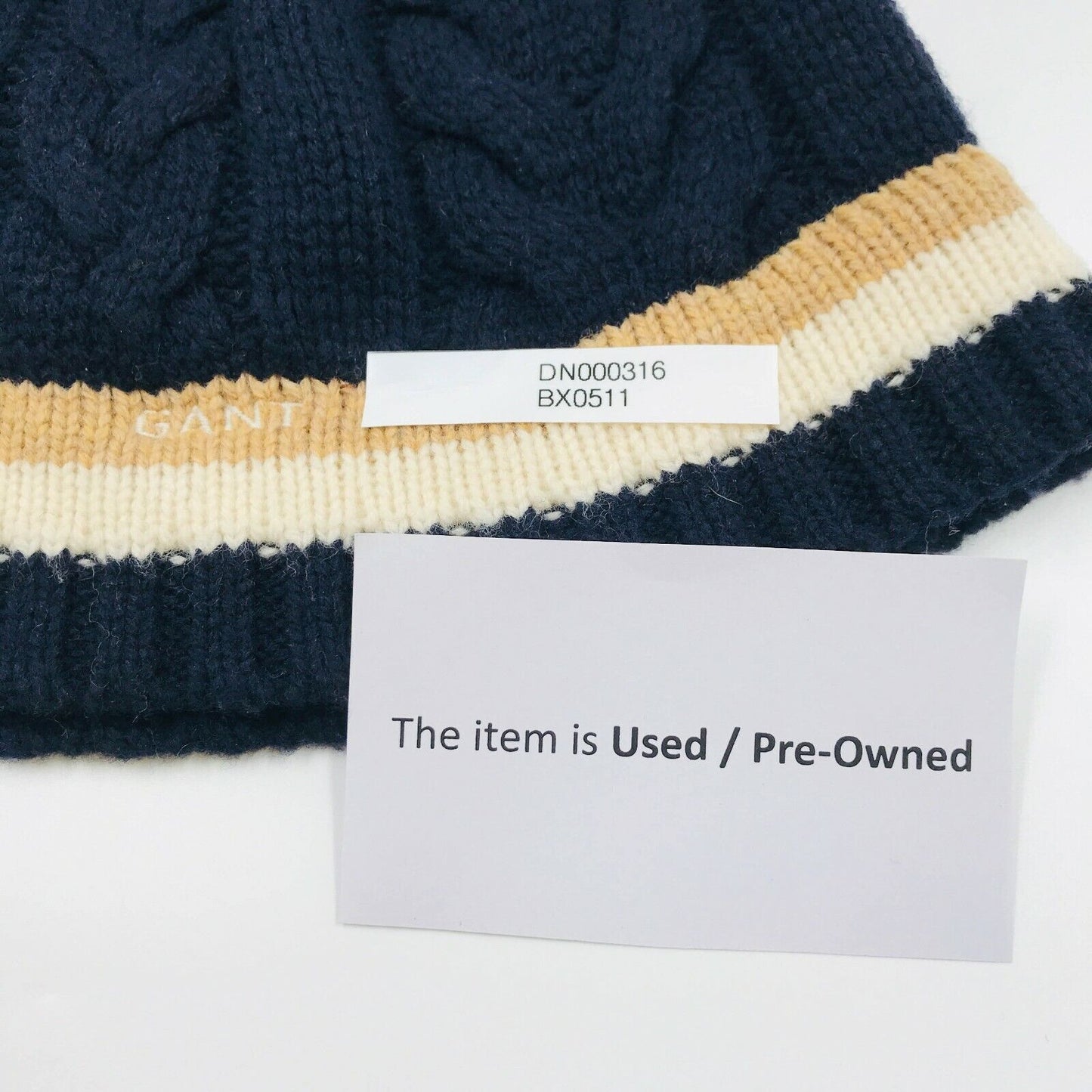 GANT Navy Blue Wool Blend Beanie Hat One Size