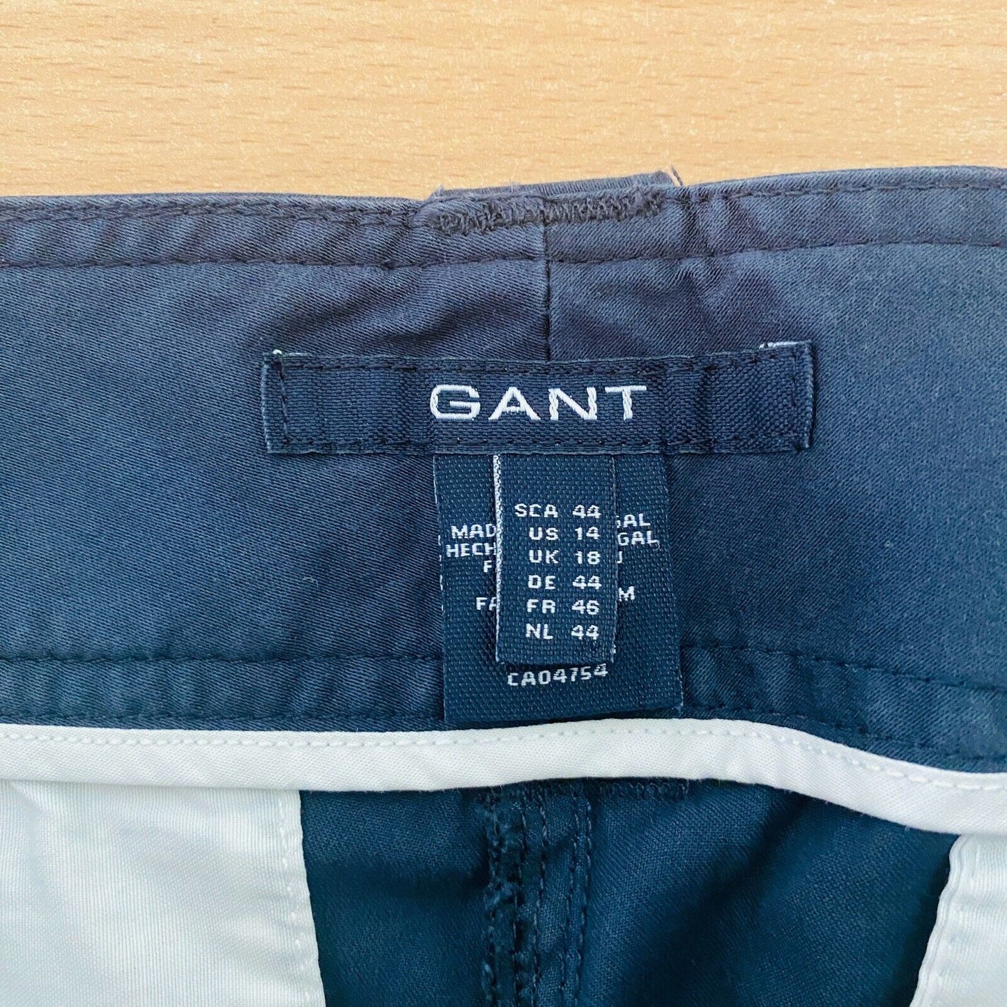 GANT Women Dark Blue Regular Wide Leg Fit Trousers Size EUR 44 UK 18 US 14 W35