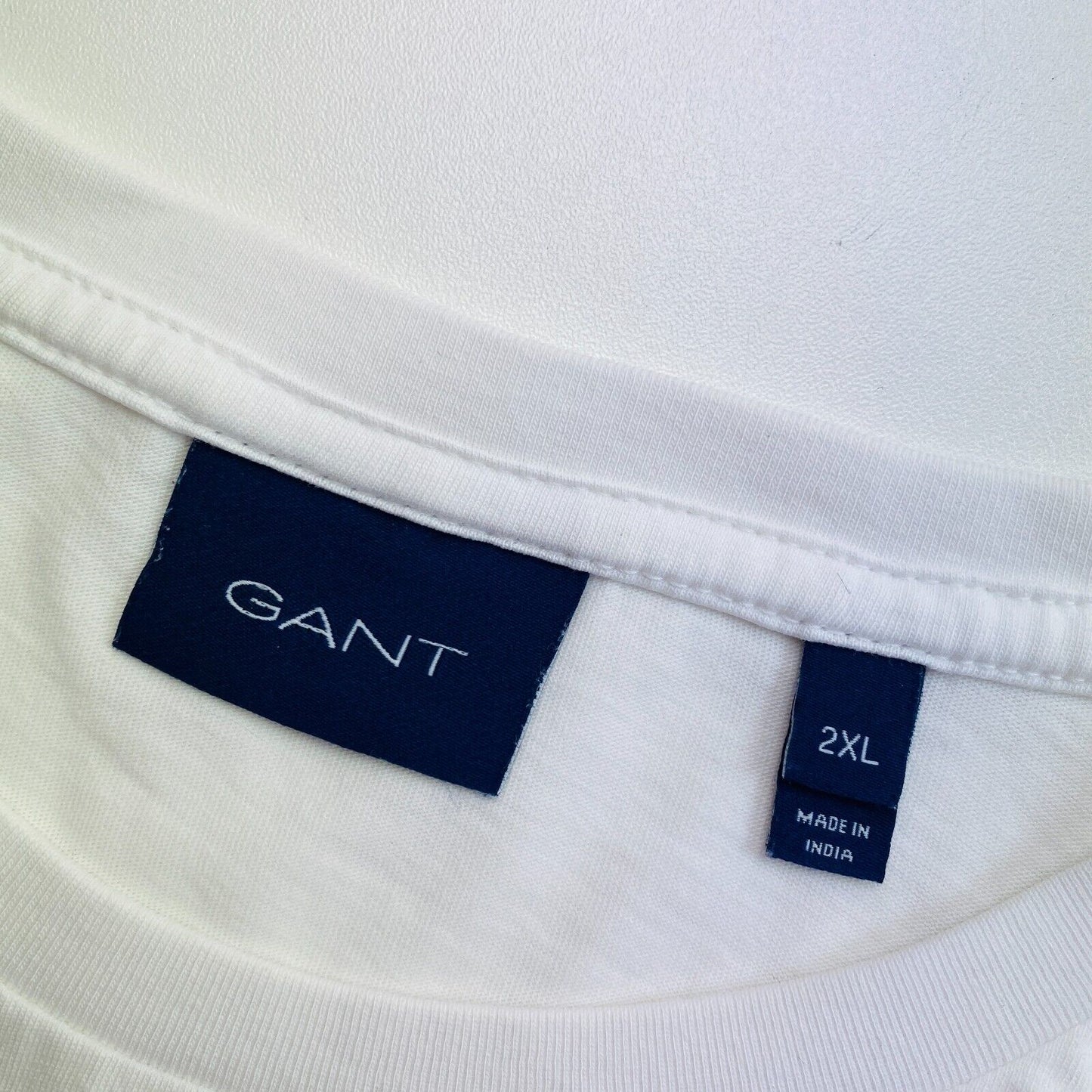 GANT T-shirt blanc uni à col rond Taille 2XL XXL