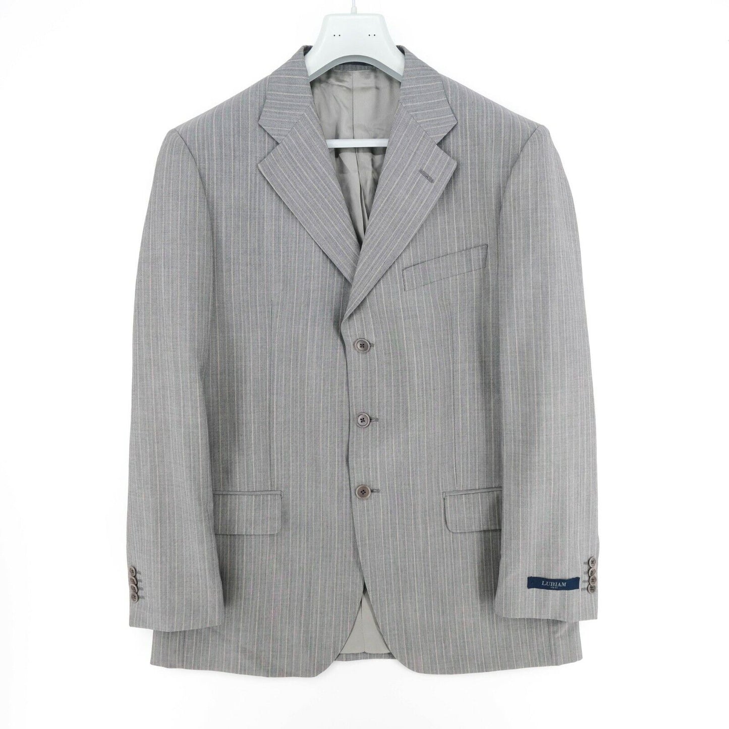 RRP €530 LUBIAM Grey Striped Jacket Blazer Size EU 52 UK/US 42