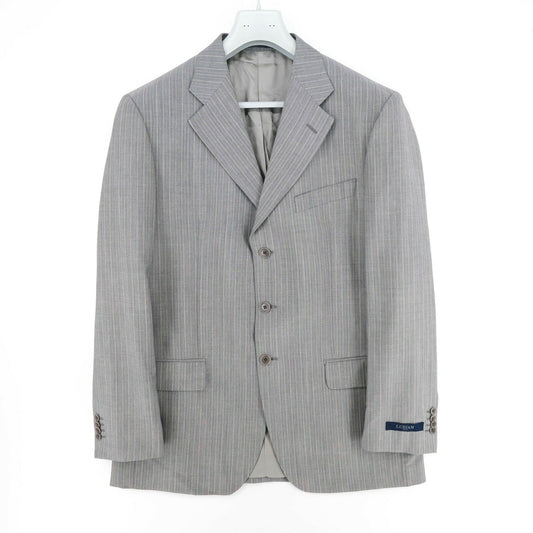 RRP €530 LUBIAM Grey Striped Jacket Blazer Size EU 52 UK/US 42