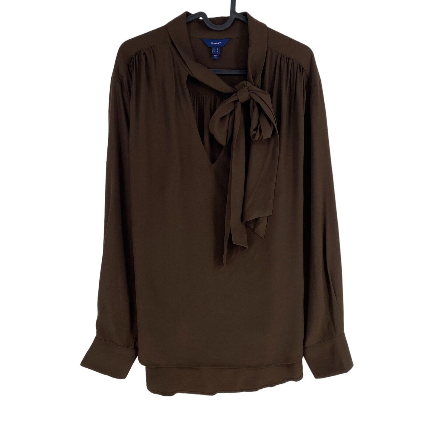 GANT Blouse coupe décontractée avec nœud marron foncé Taille EU 38 UK 10 US 8