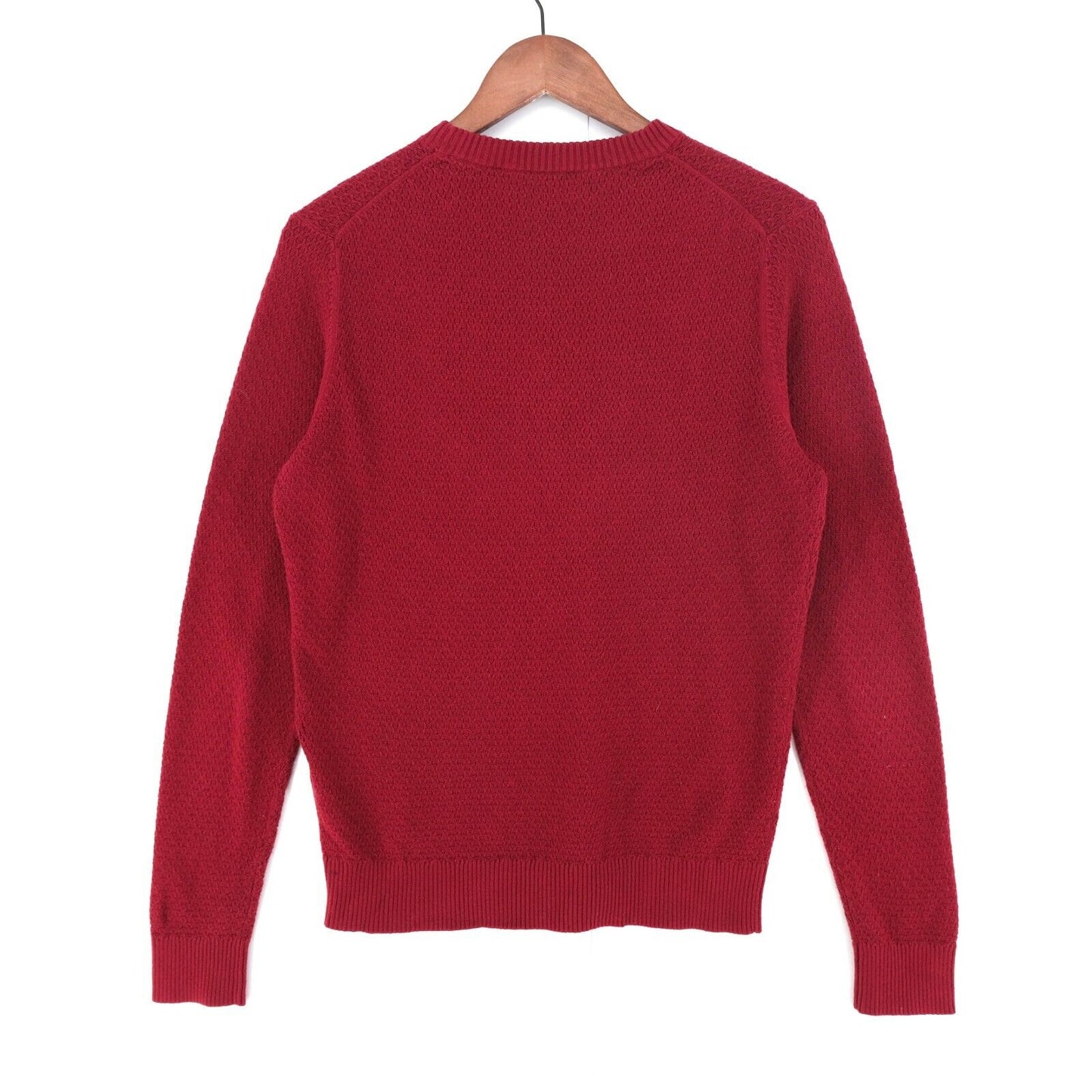 GANT Dark Red Crew Neck Cotton Blend Jumper Sweater Size S