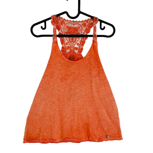 AMY GEE Orange Foncé 100% Coton Col Rond Jersey Débardeur Taille S