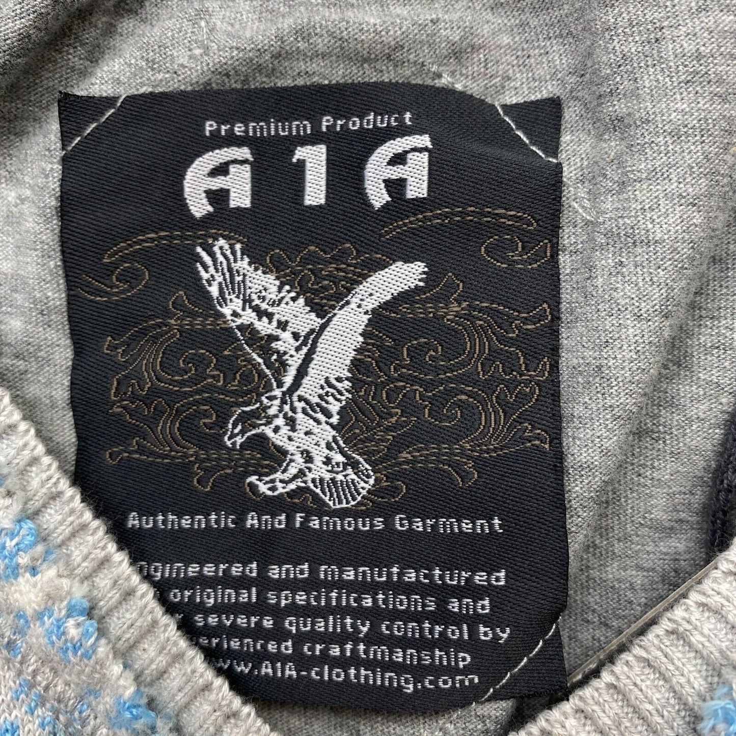 A1A Géométrique Gris Clair 100% Coton Sans Manches Col en V Tricot Gilet Jumper Taille S