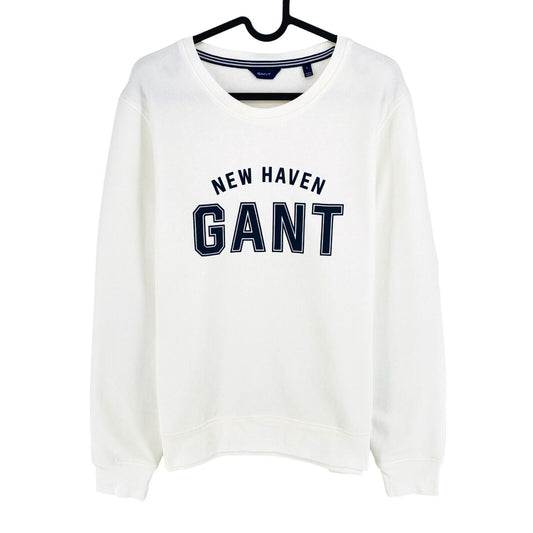 GANT White Logo Crew Neck Sweater Pullover Size L