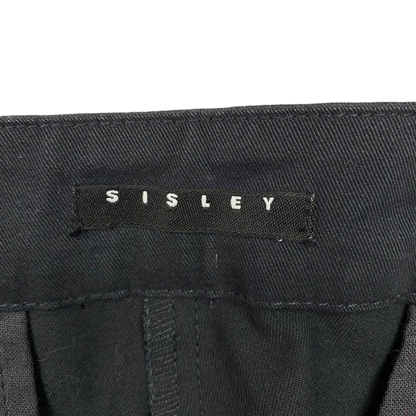 SISLEY Navy Blue Cotton Blend Bootcut Chino Pants Trousers Size W37 L35