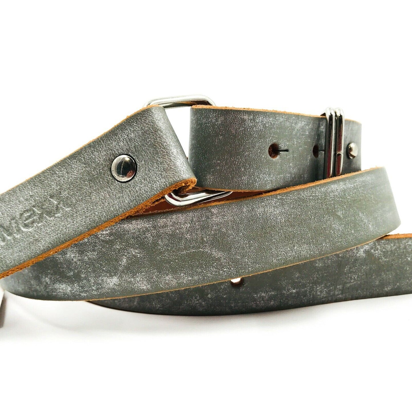 MEXX Silver Grey Genuine Leather Belt Size M 95 / L 100