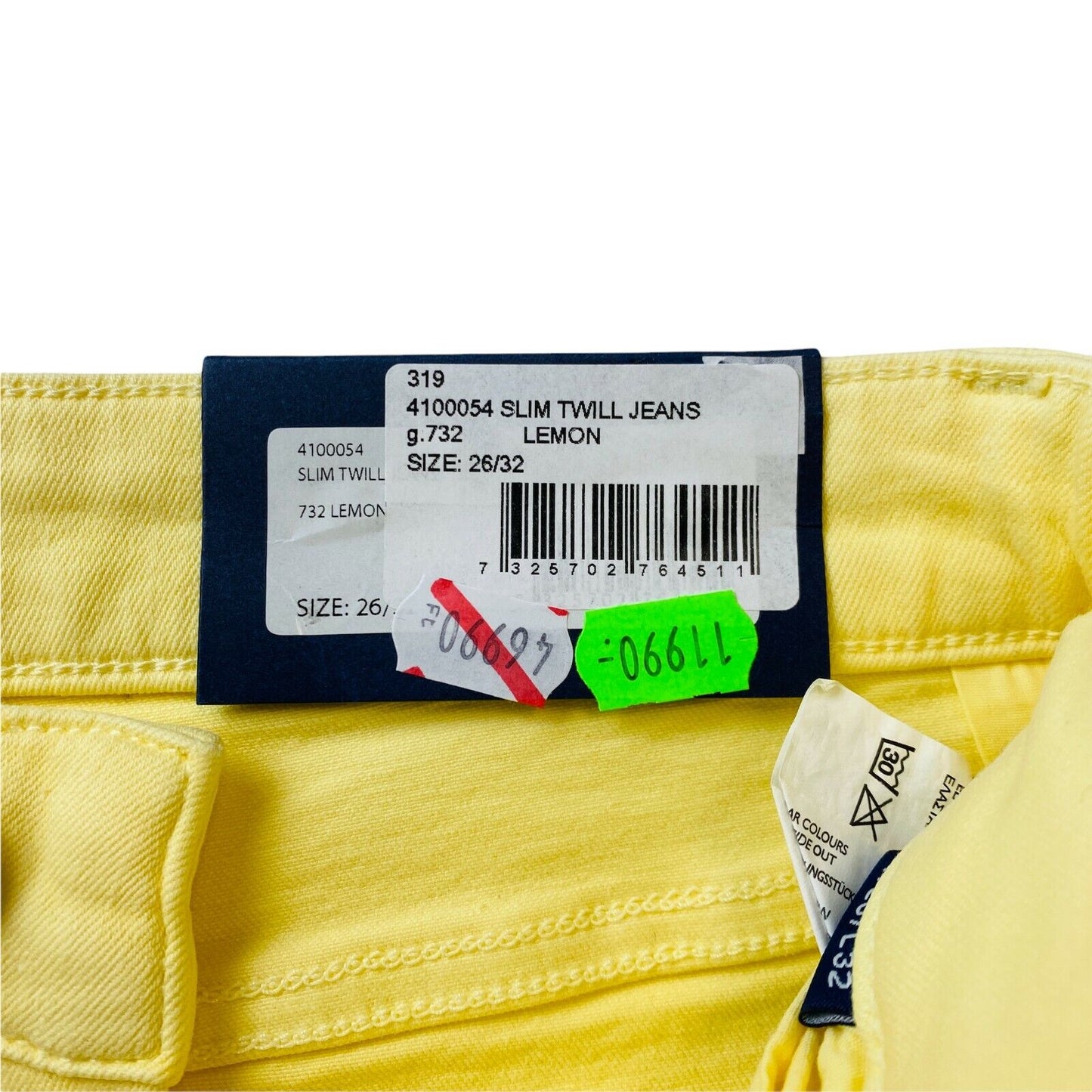 GANT Women Yellow Stretch Mid Rise Slim Tapered Fit Jeans Size W26 L32