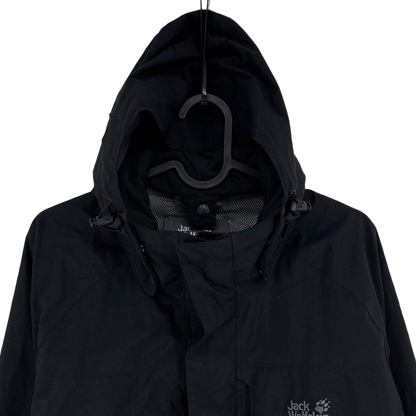 Jack Wolfskin Texapore Black Hooded Parka Jacket Coat Size M