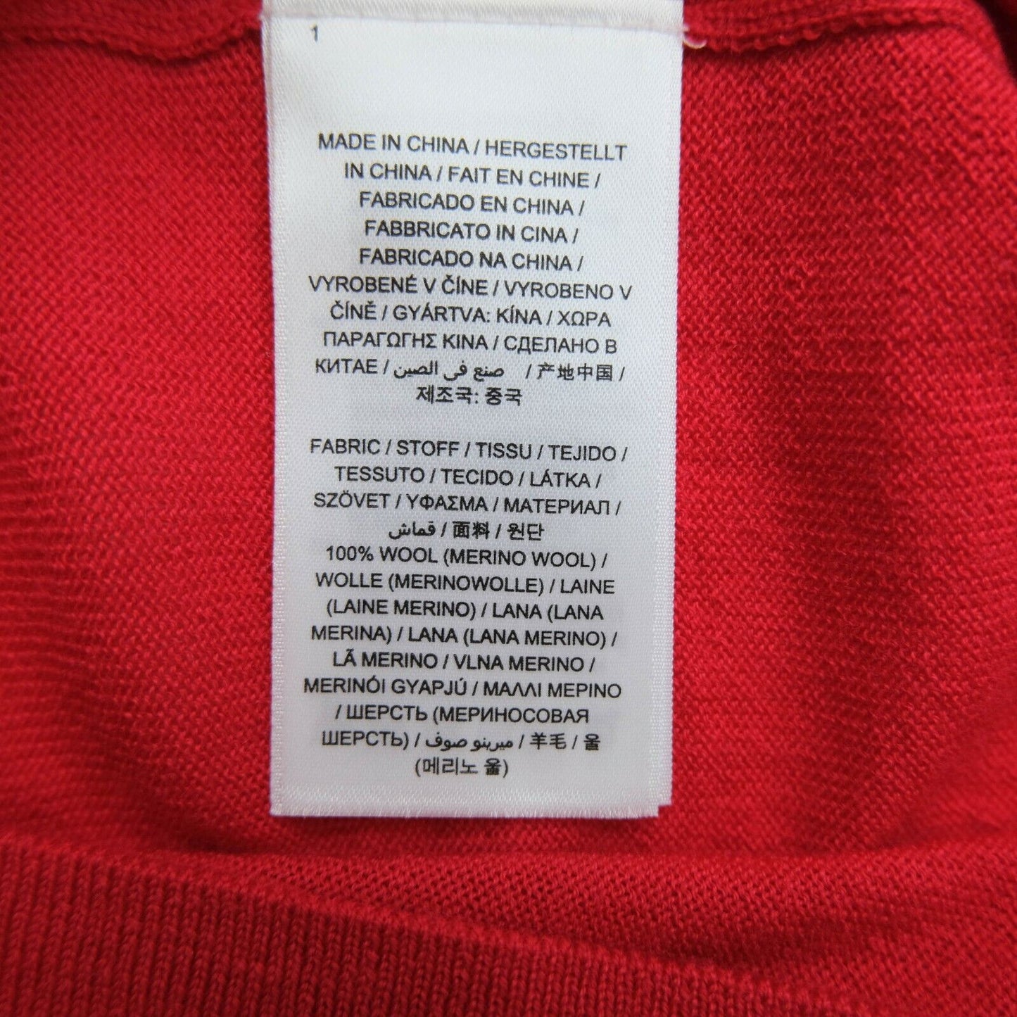 GANT Roter Pullover mit Rundhalsausschnitt, 100 % Wolle, Größe XS