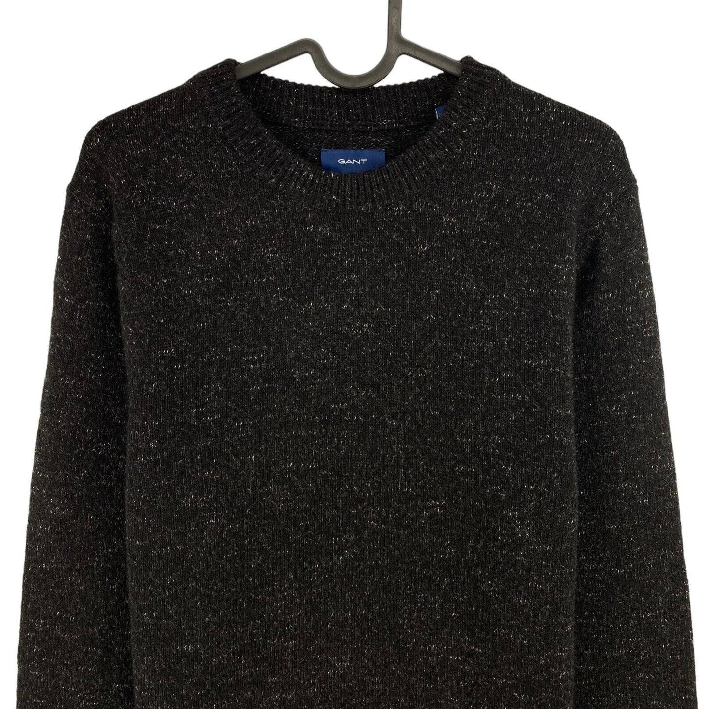 GANT Black Neps Melange Crew Neck Sweater Pullover Size M