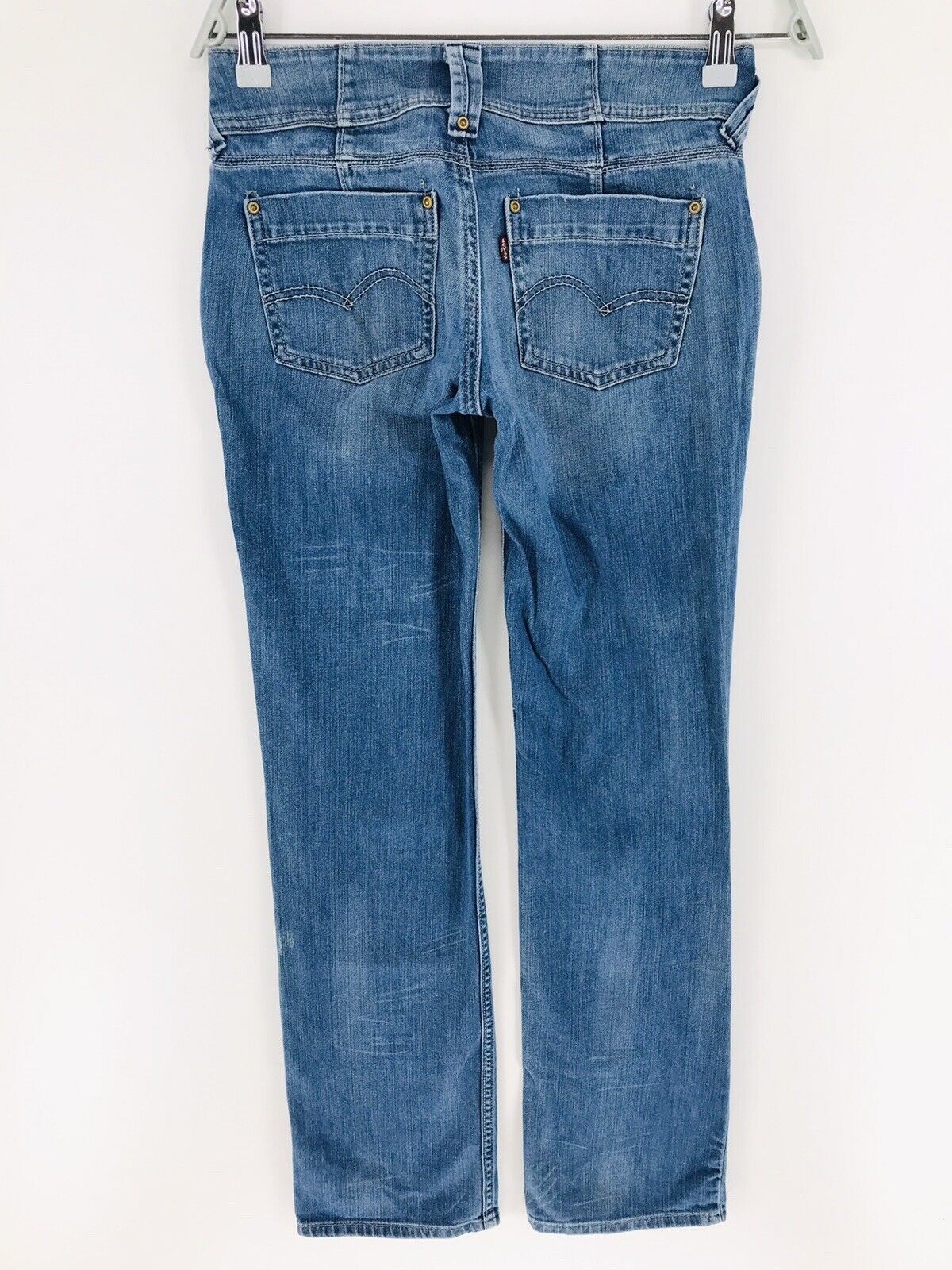 vintage Levi’s 570 Femme Bleu Stretch Regular Straight Fit Jeans W27 L34