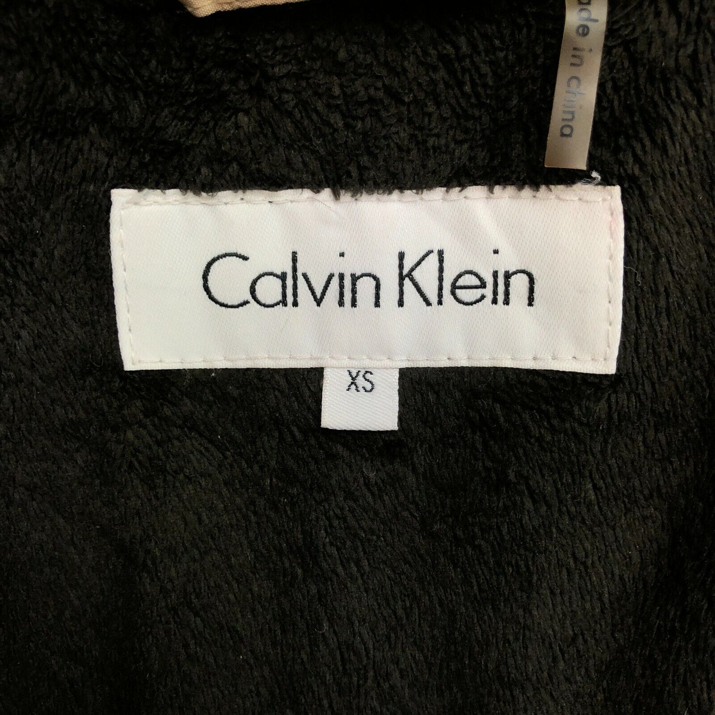 CALVIN KLEIN Light Brown Hooded Down Puffer Coat Jacket Size XS