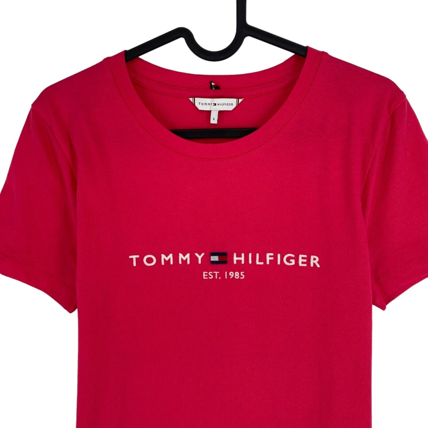 Tommy Hilfiger Women Red DS Regular Hilfiger Crew Neck Tee T Shirt Size S