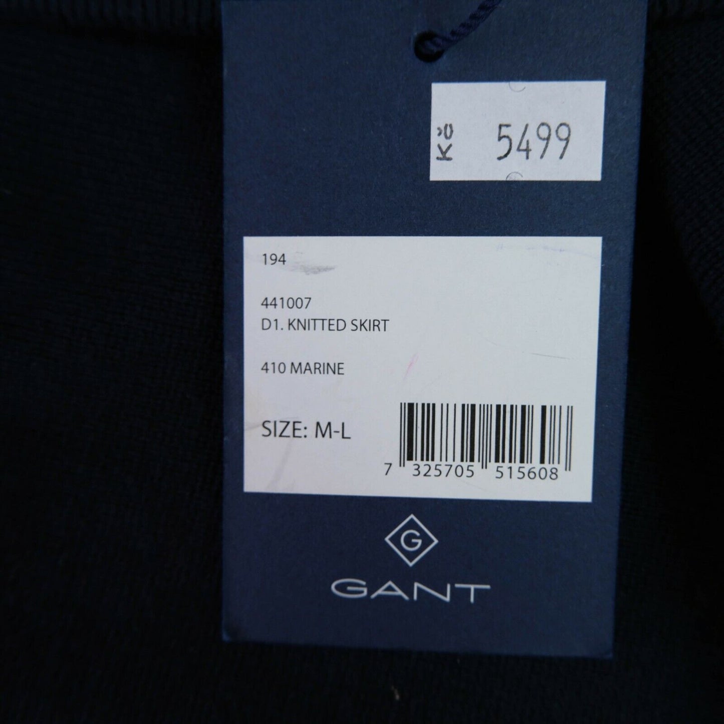 GANT Navy Blue Cotton Blend Knitted Skirt Size M - L