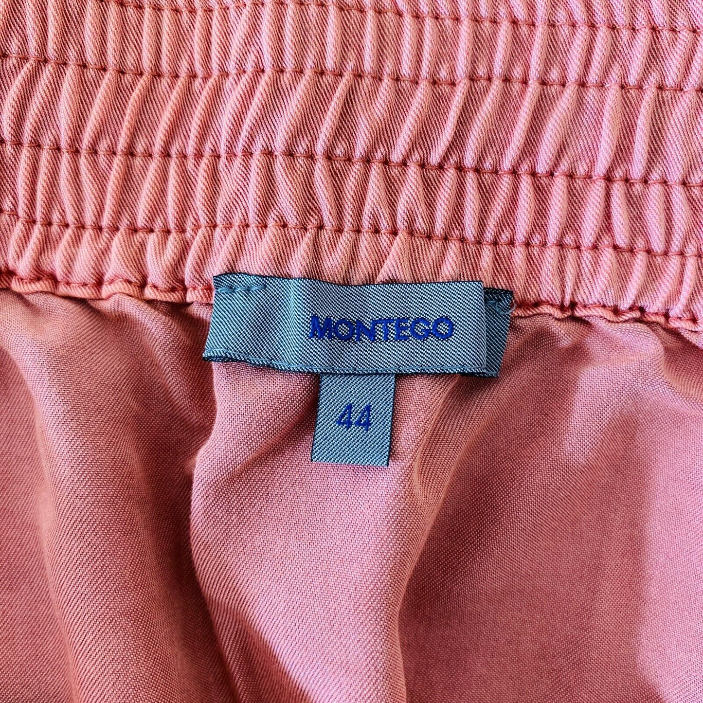 MONTEGO Pink Elastic Waist Drawstrings Skirt Size EU 44