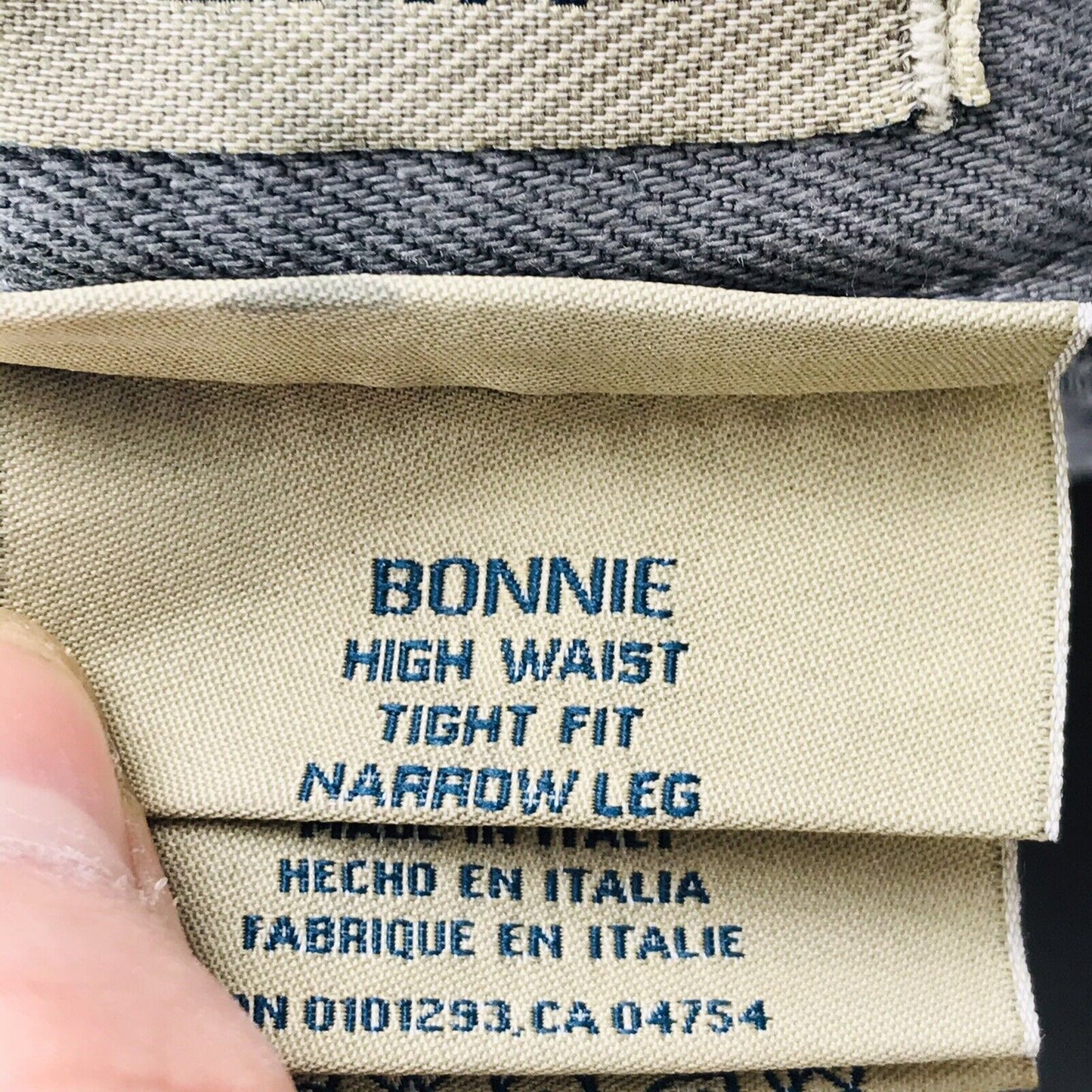 €159 GANT BONNIE Grey High Waist Tight Fit Narrow Jeans W29 L34 Made In Italy