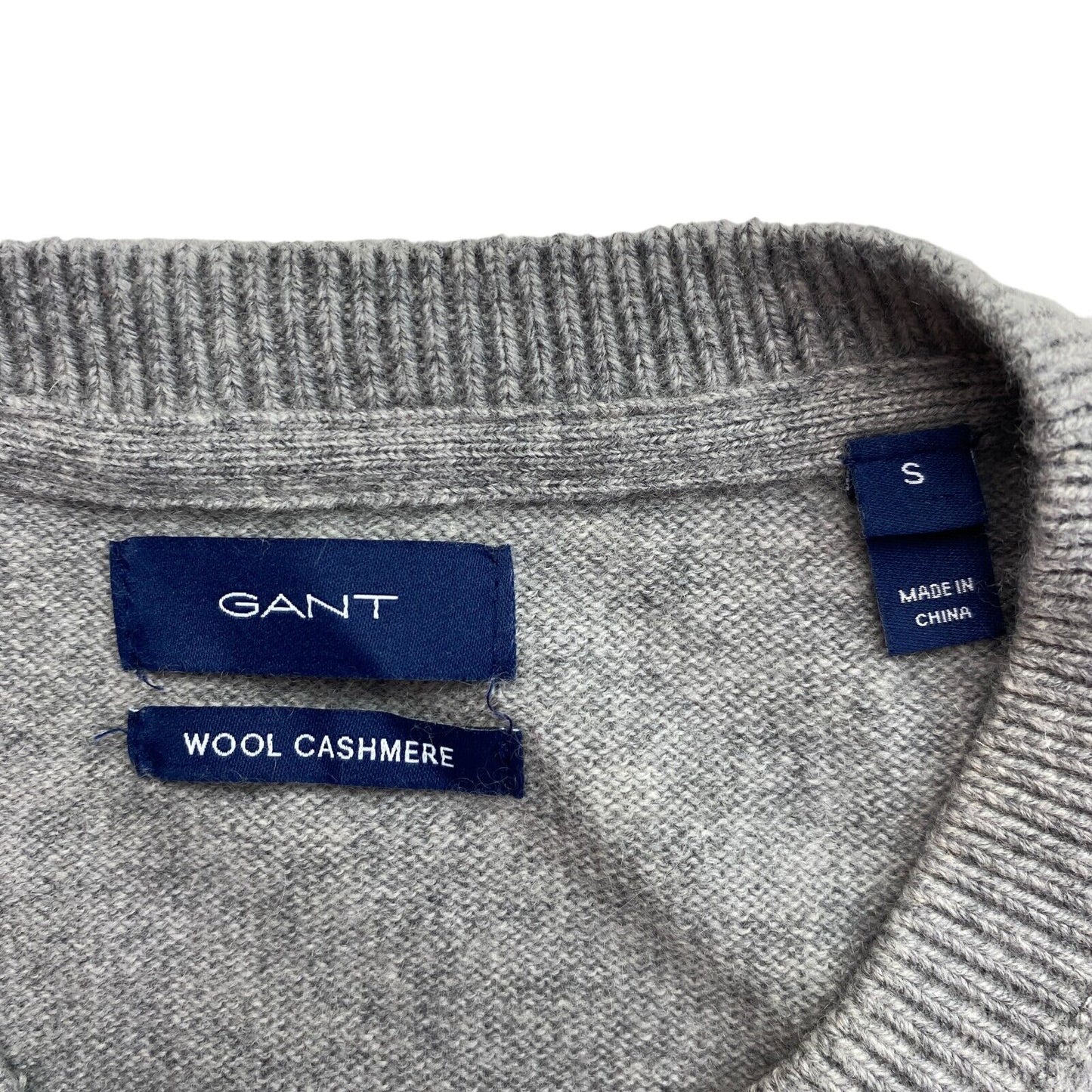 GANT Grey Wool Cashmere Crew Neck Jumper Sweater Size S