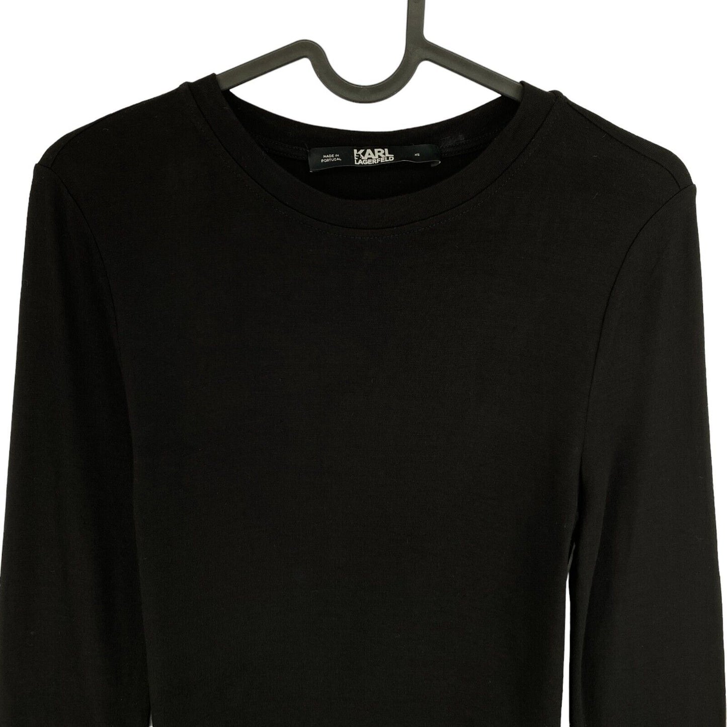 Karl Lagerfeld Black Long Sleeves Crew Neck T Shirt Size XS