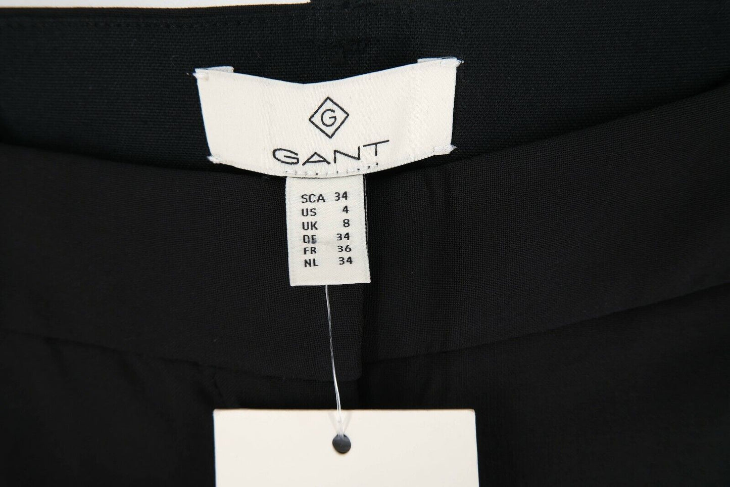 GANT Black Wool Blend Stretch Slim Fit Pants Trousers Size EUR 34 UK 8 US 4