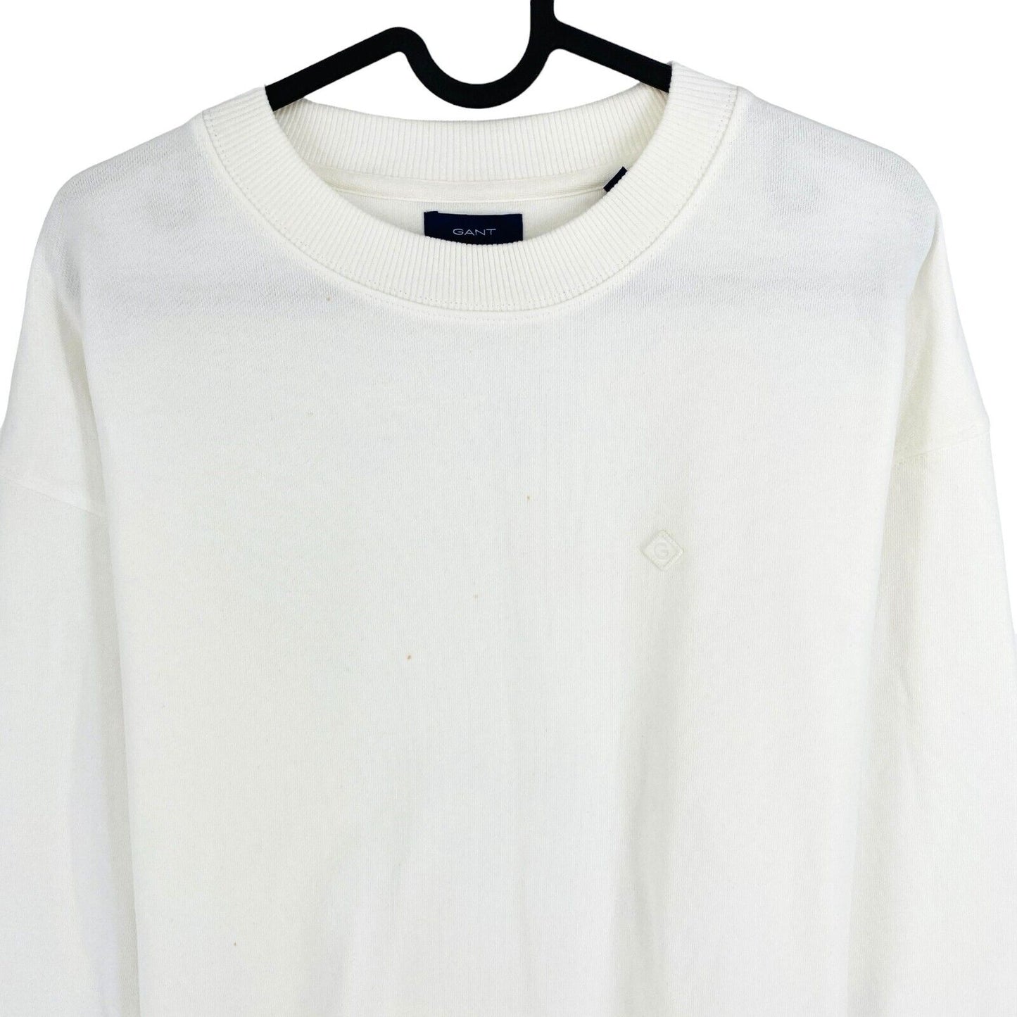 GANT Women White Icon G Crew Neck Jumper Sweater Size M