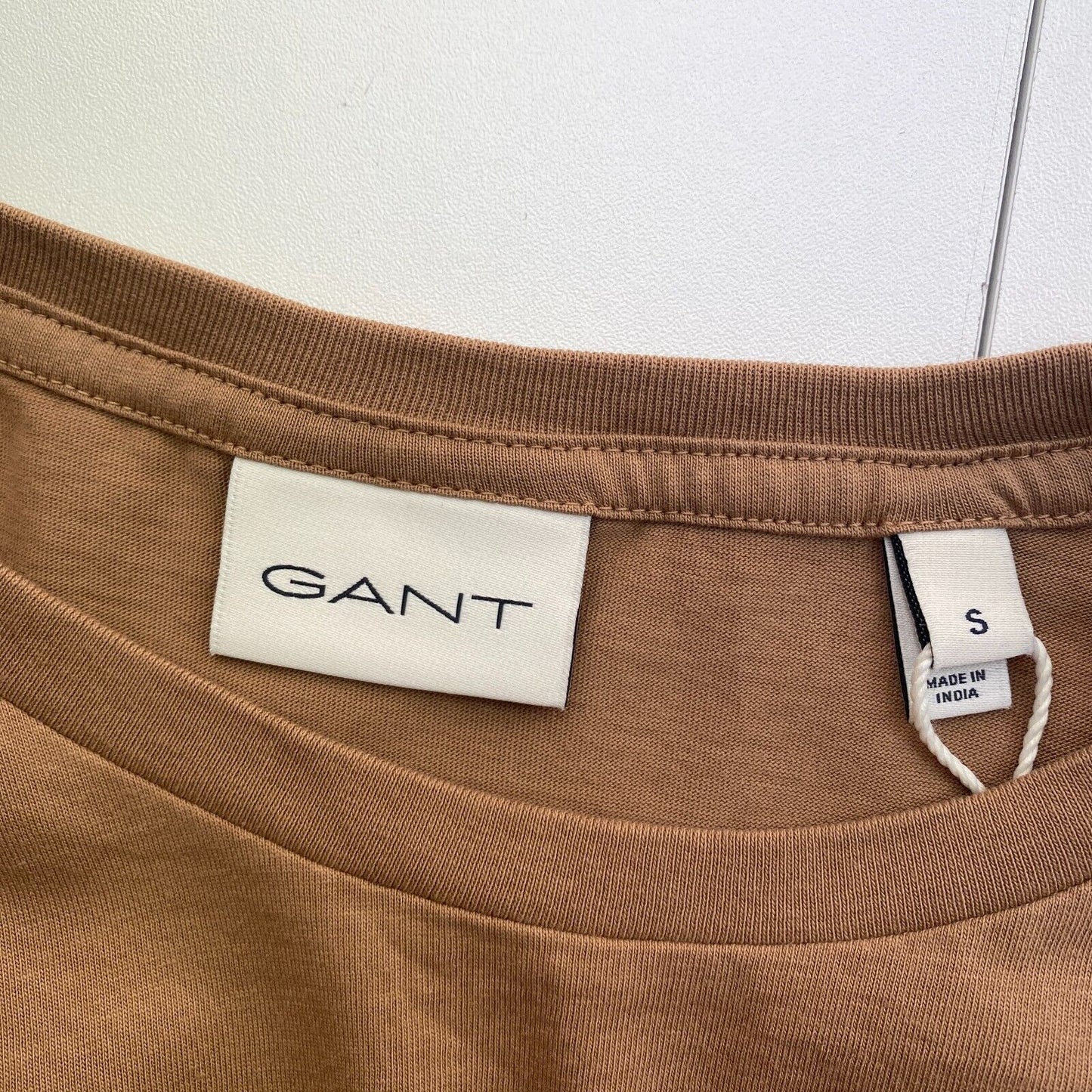 GANT Men Brown Regular Shield Crew Neck Short Sleeves T Shirt Size S