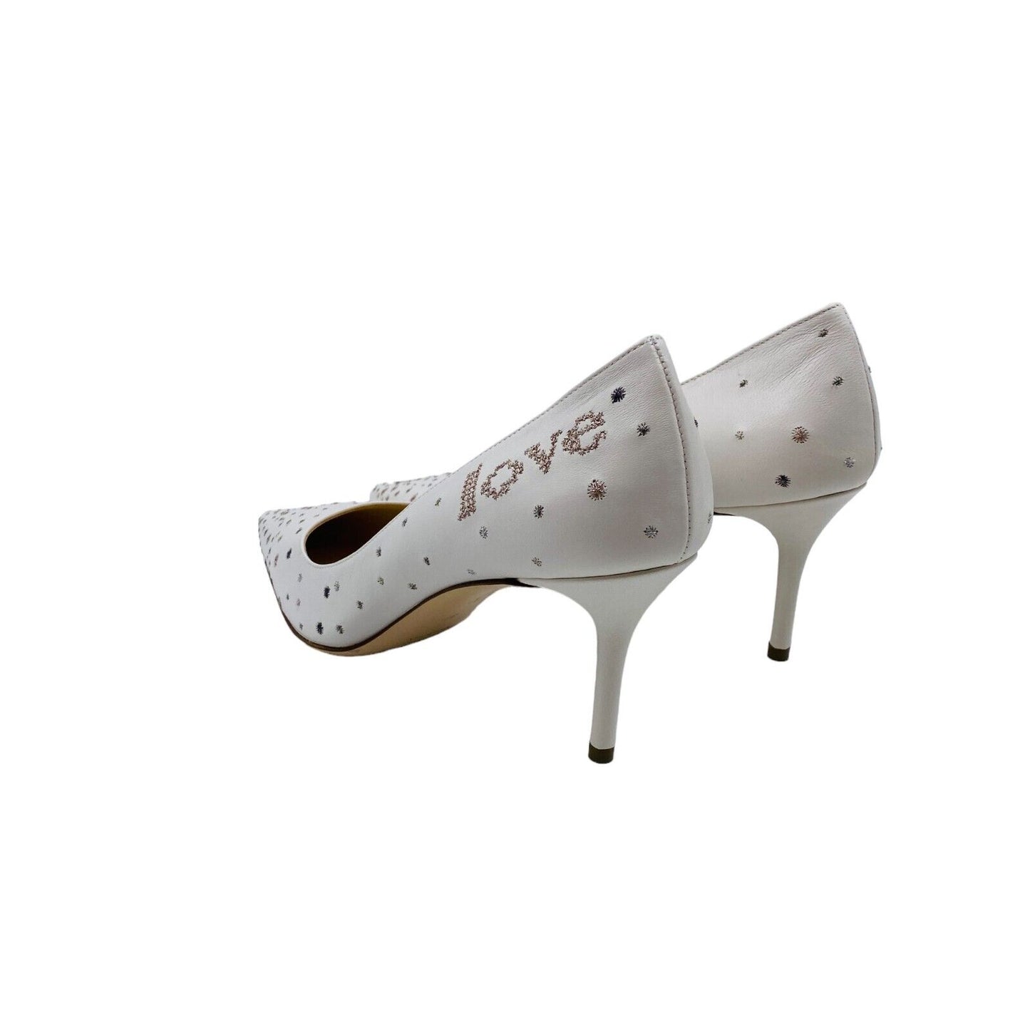 KIKI PRICE White Love Wins Leather Courts Shoes Pumps Size EUR 37 UK 4 US 6