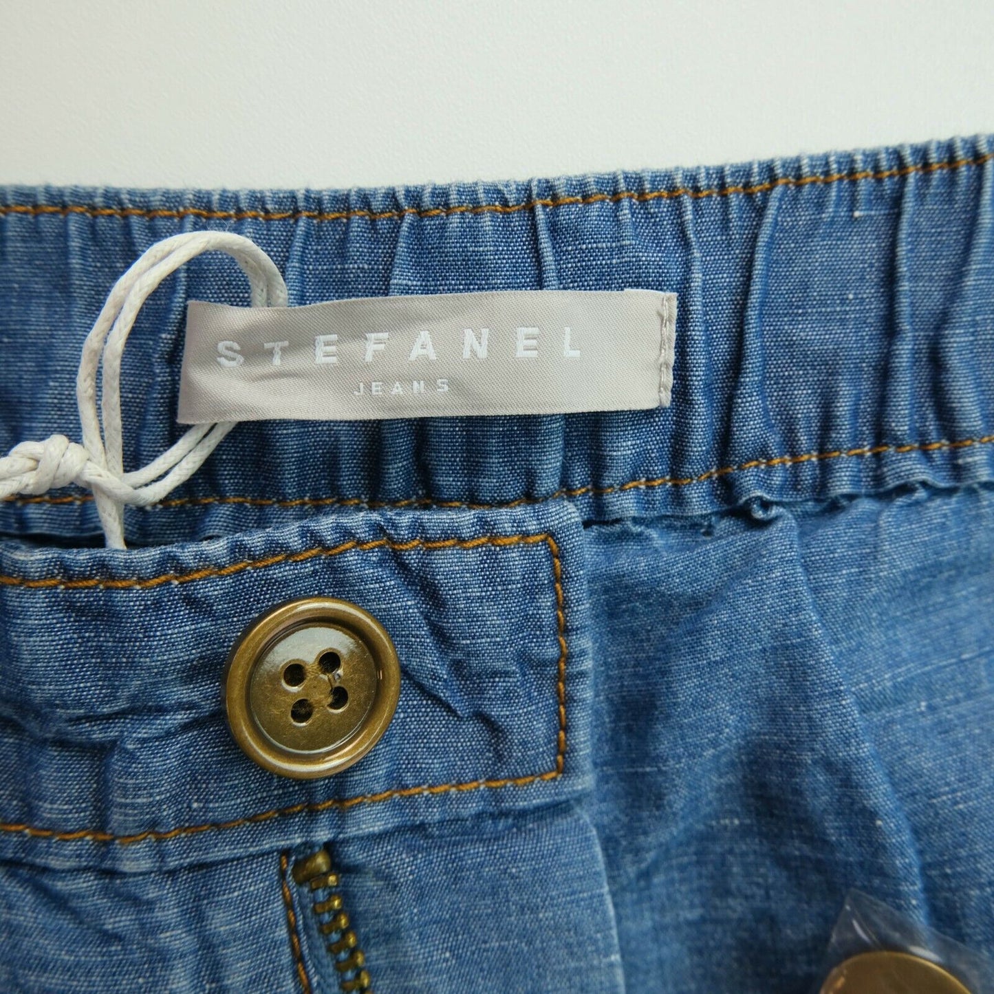 STEFANEL Blue Denim Chambray Shorts Size EU 34 36 UK 6 8 US 4 6