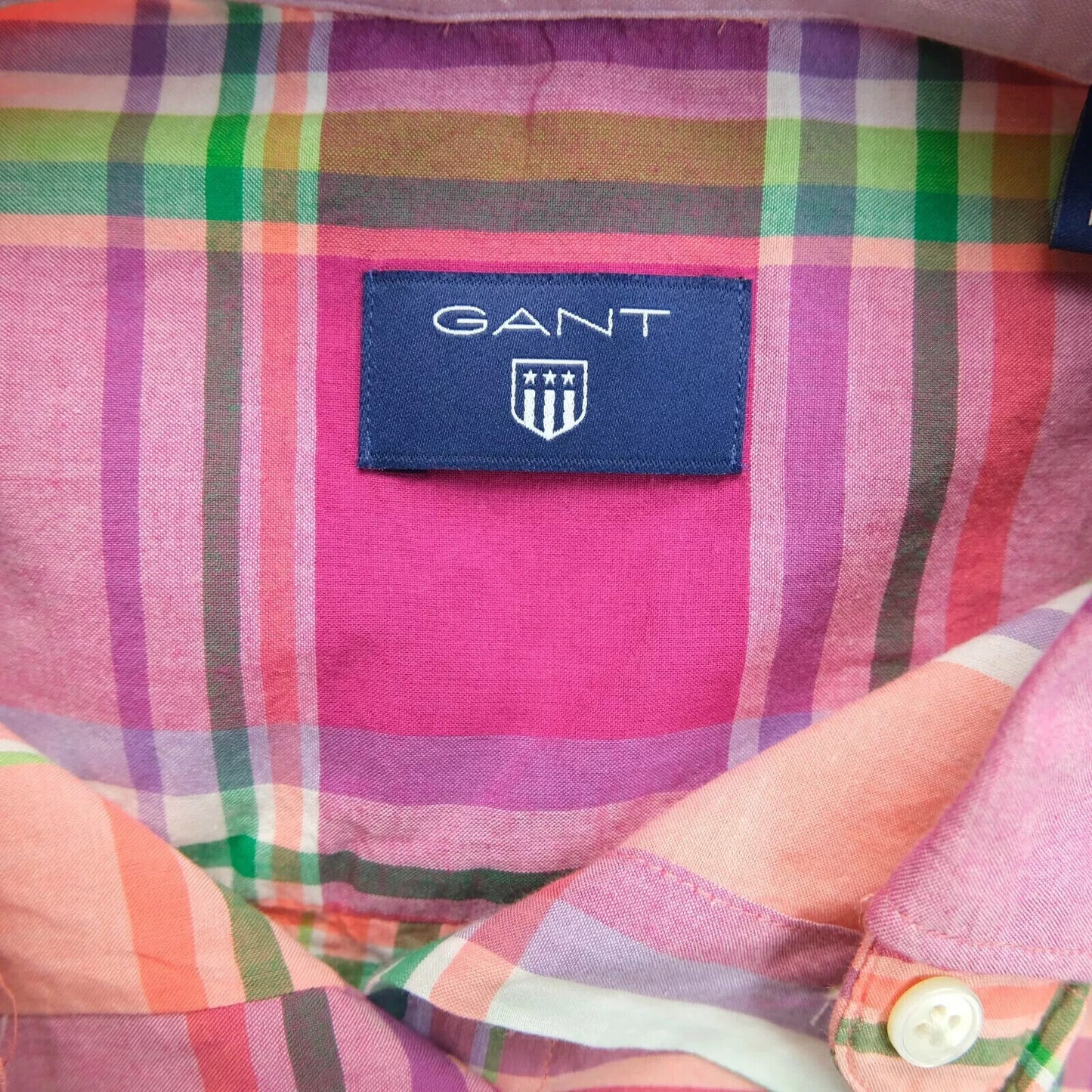 GANT Women Pink Madras Check Print Shirt Size EU 34 UK 8 US 4