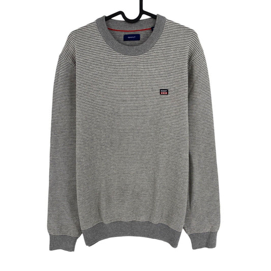 GANT Grey Light Texture Crew Neck Sweater Jumper Size XL