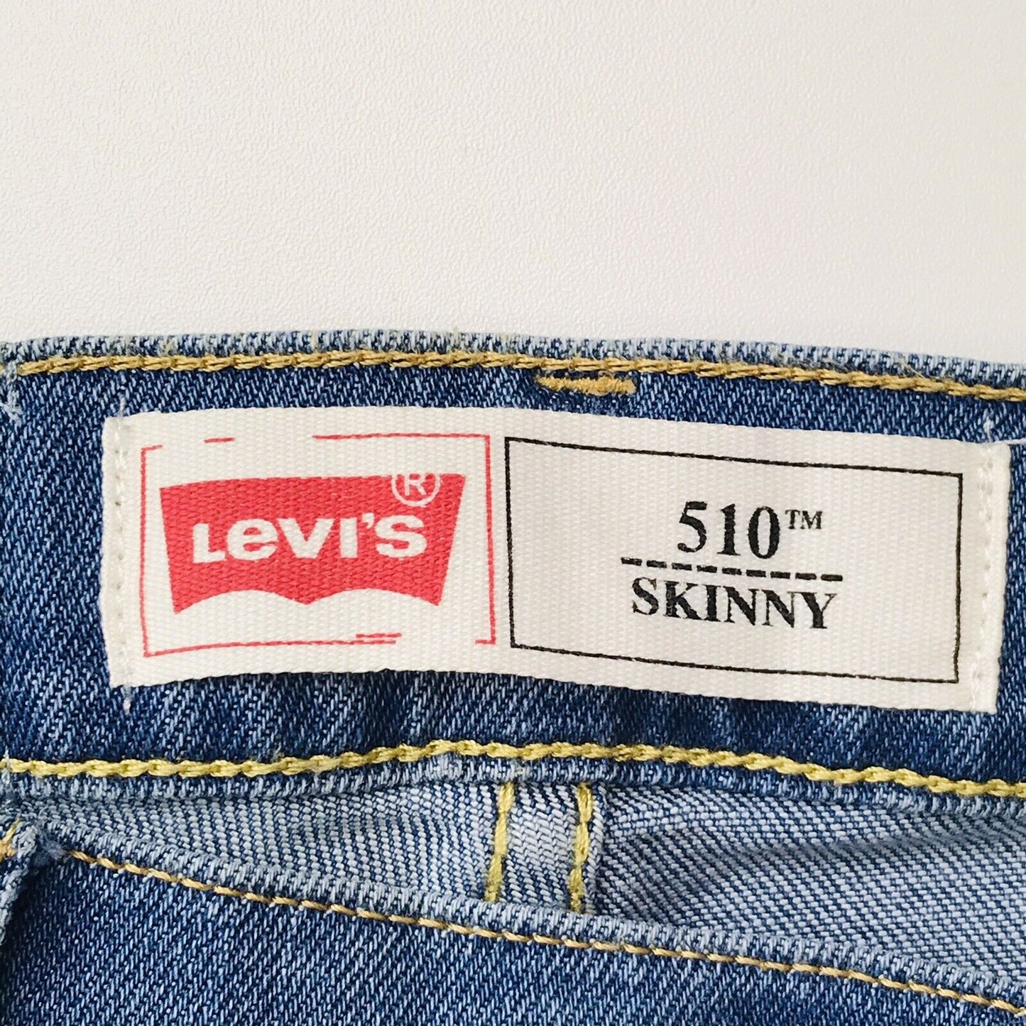 Vintage Levi's 510 Boys Blue Stretch Skinny Fit Jeans 14 / W27 L32