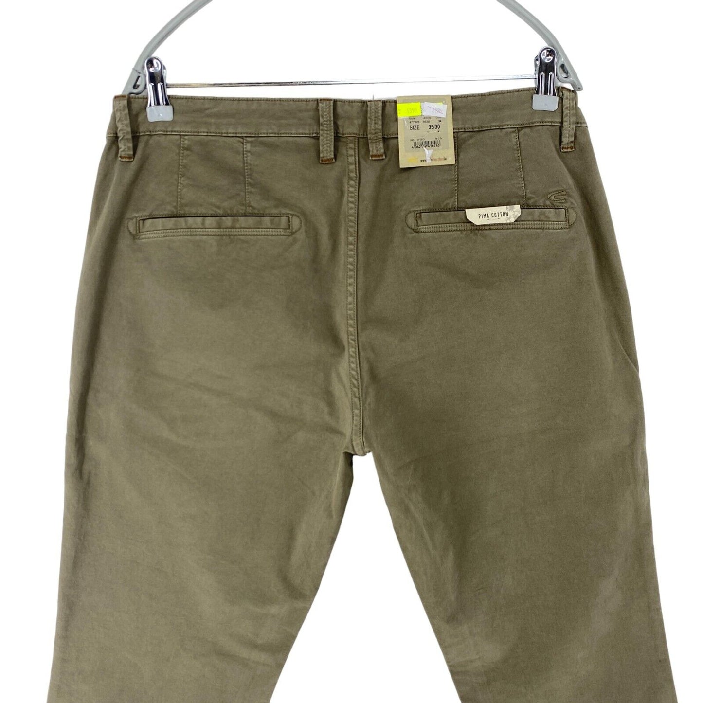 Camel Active MADISON Khaki Green Modern Slim Fit Chino Trousers W35 L30