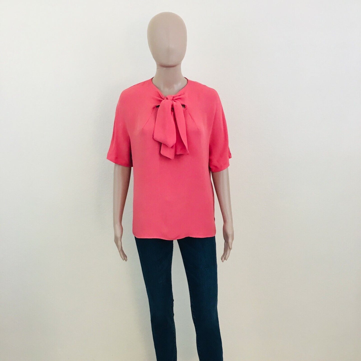 ZARA Pink Short Sleeve Shirt Top Blouse Size S M