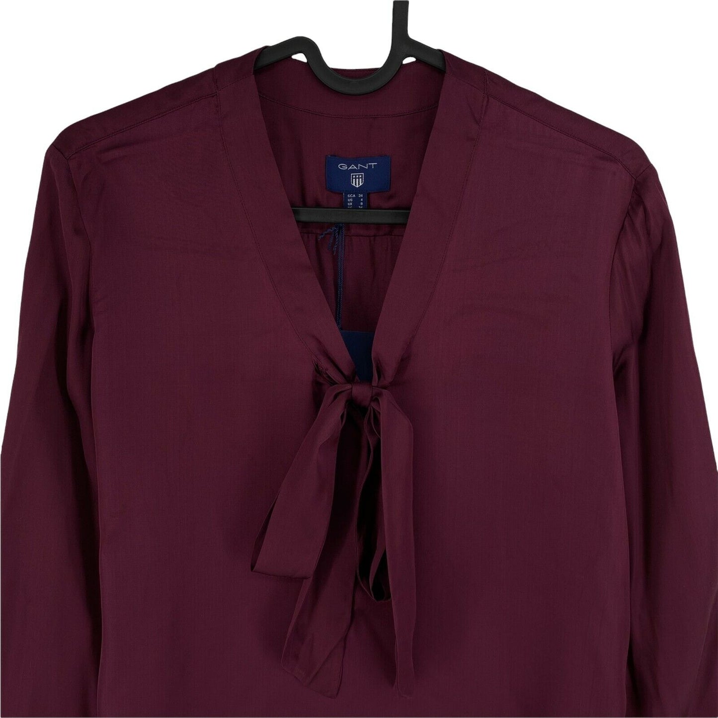 GANT Dark Purple Bow Blouse Size EU 34 UK 8 US 4